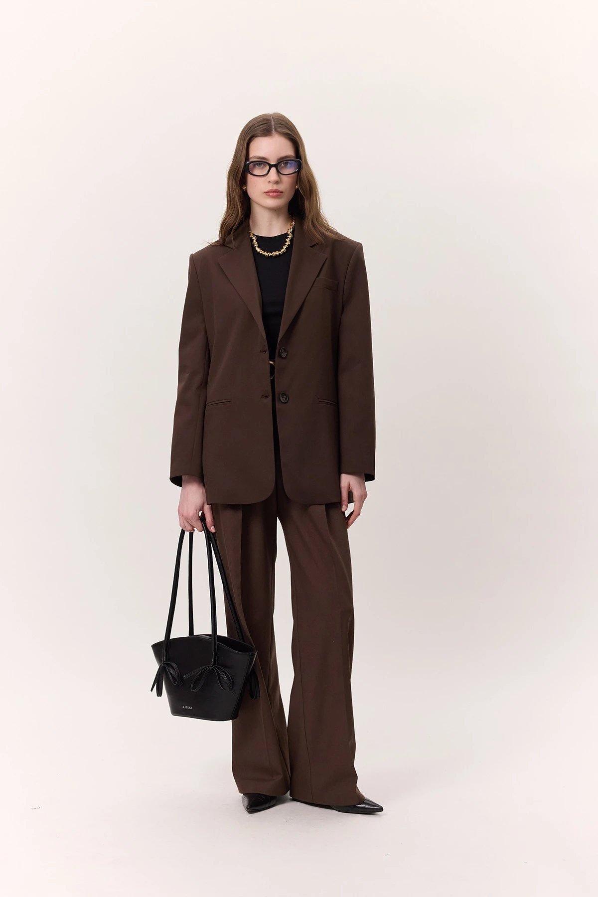 GENİŞ PAÇALI PALAZZO PANTOLON KAHVERENGİ