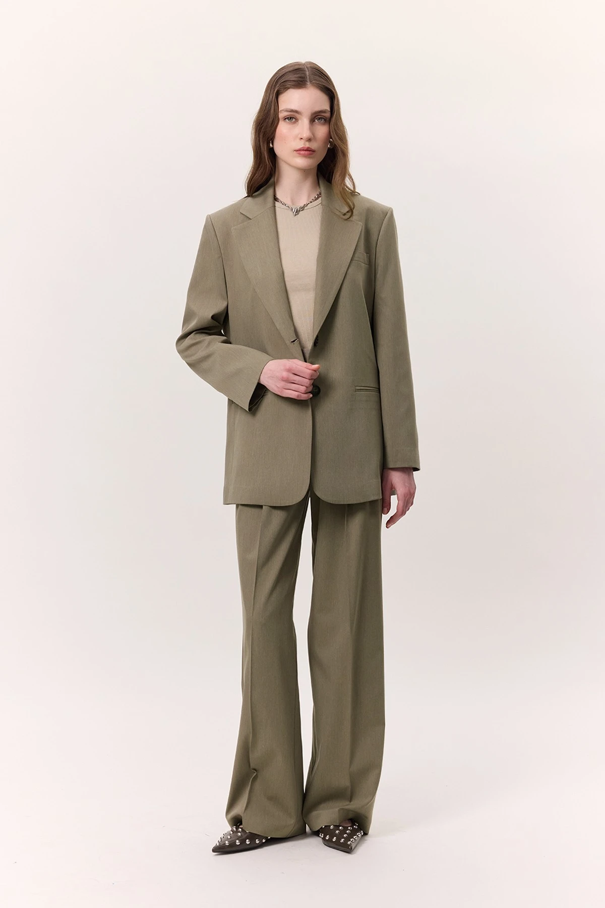 GENİŞ PAÇALI PALAZZO PANTOLON YEŞİL