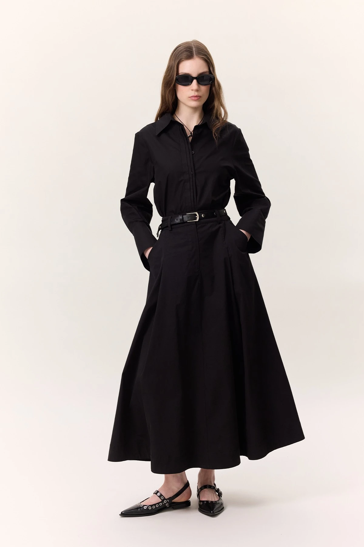 RIBBED DETAILED FIT SHIRT BLACK RIBBED DETAILED FIT SHIRT BLACK