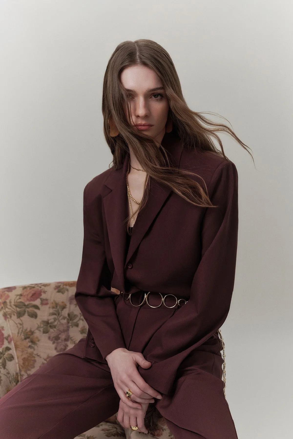 KEMERLİ DÜĞMELİ BLAZER CEKET BORDO KEMERLİ DÜĞMELİ BLAZER CEKET BORDO