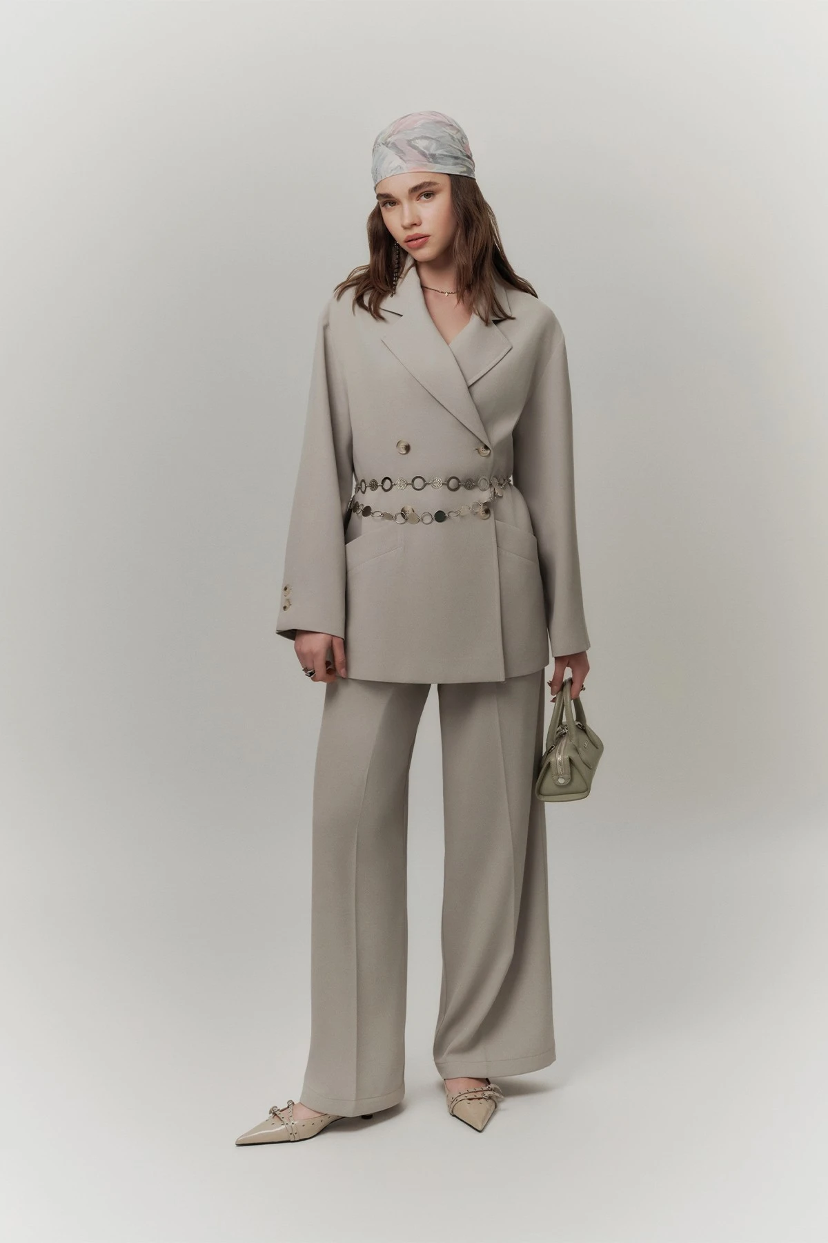 FLOWING PLEATED PANTS SOFT GREEN