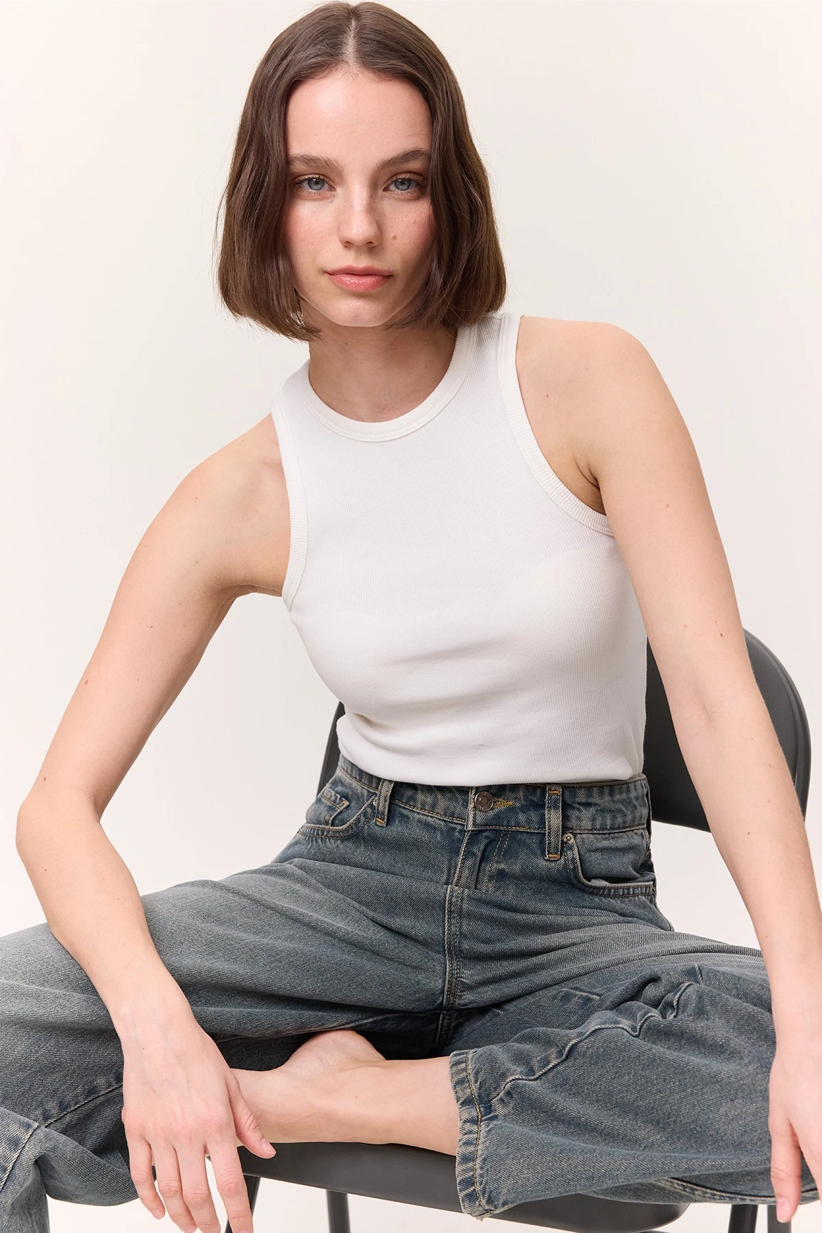 BOL BAGGY FIT JEAN GRİ MAVİ