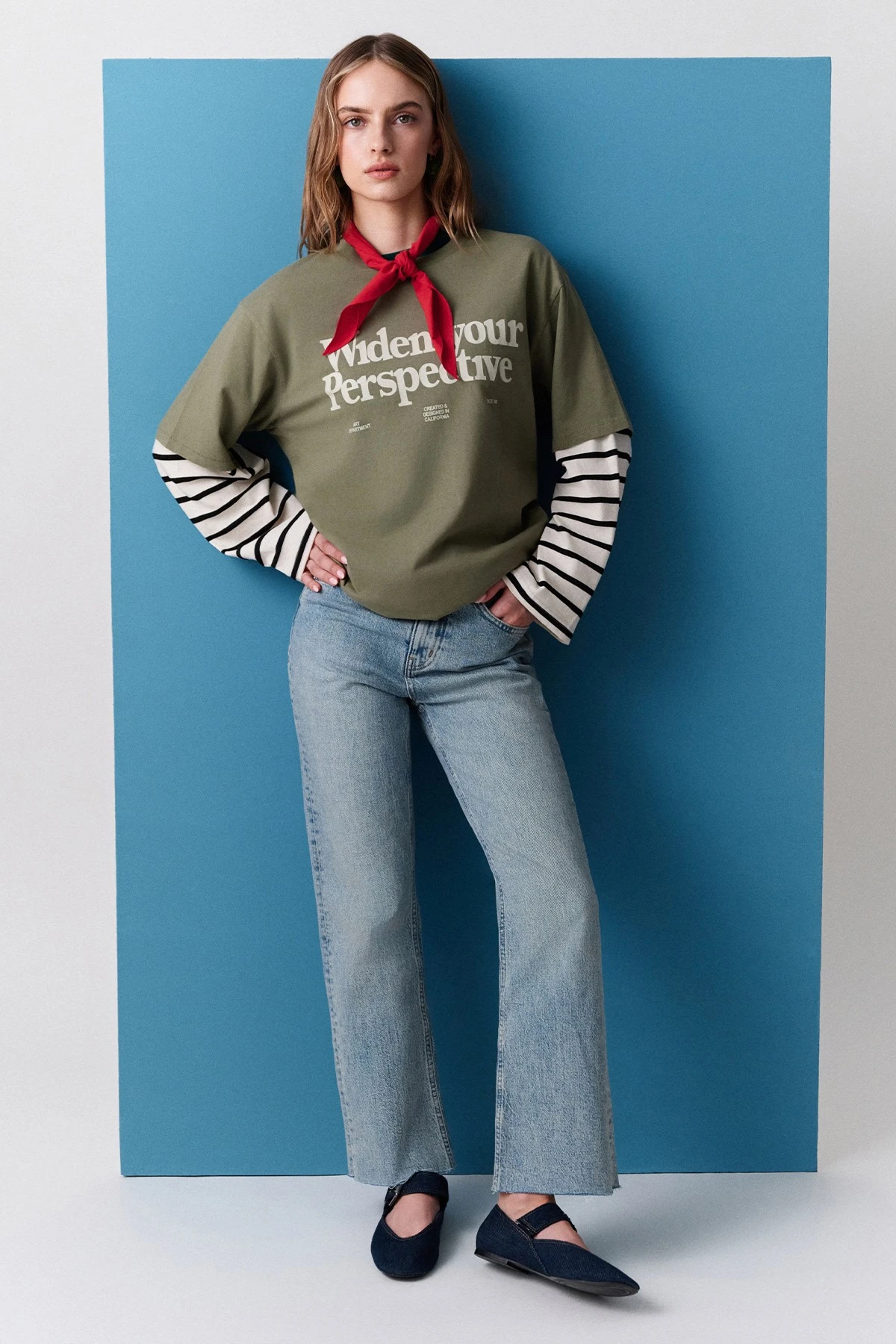 YIKAMA EFEKTLİ KISA KOLLU TSHIRT YEŞİL