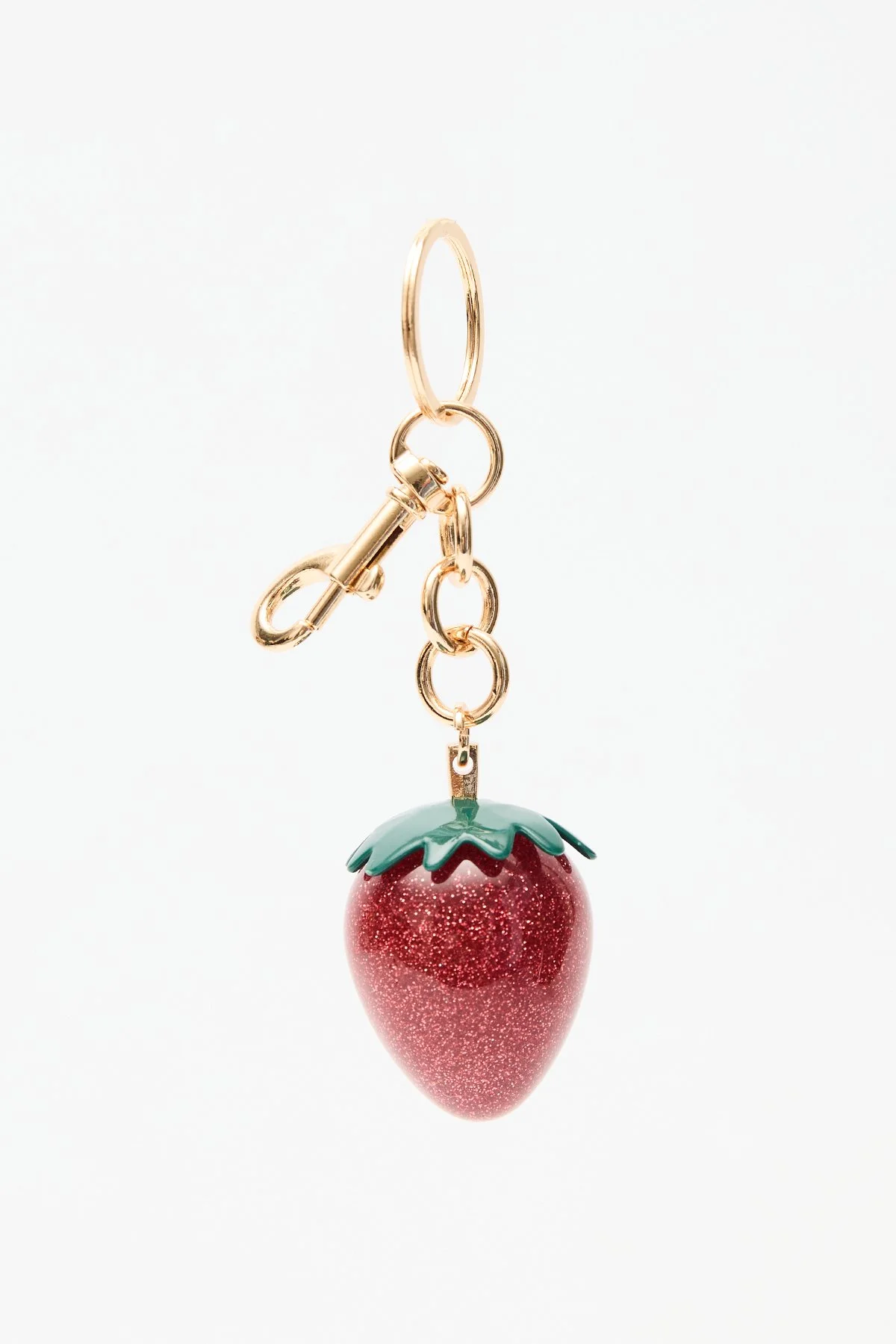 GLITTER STRAWBERRY BAG CHARM