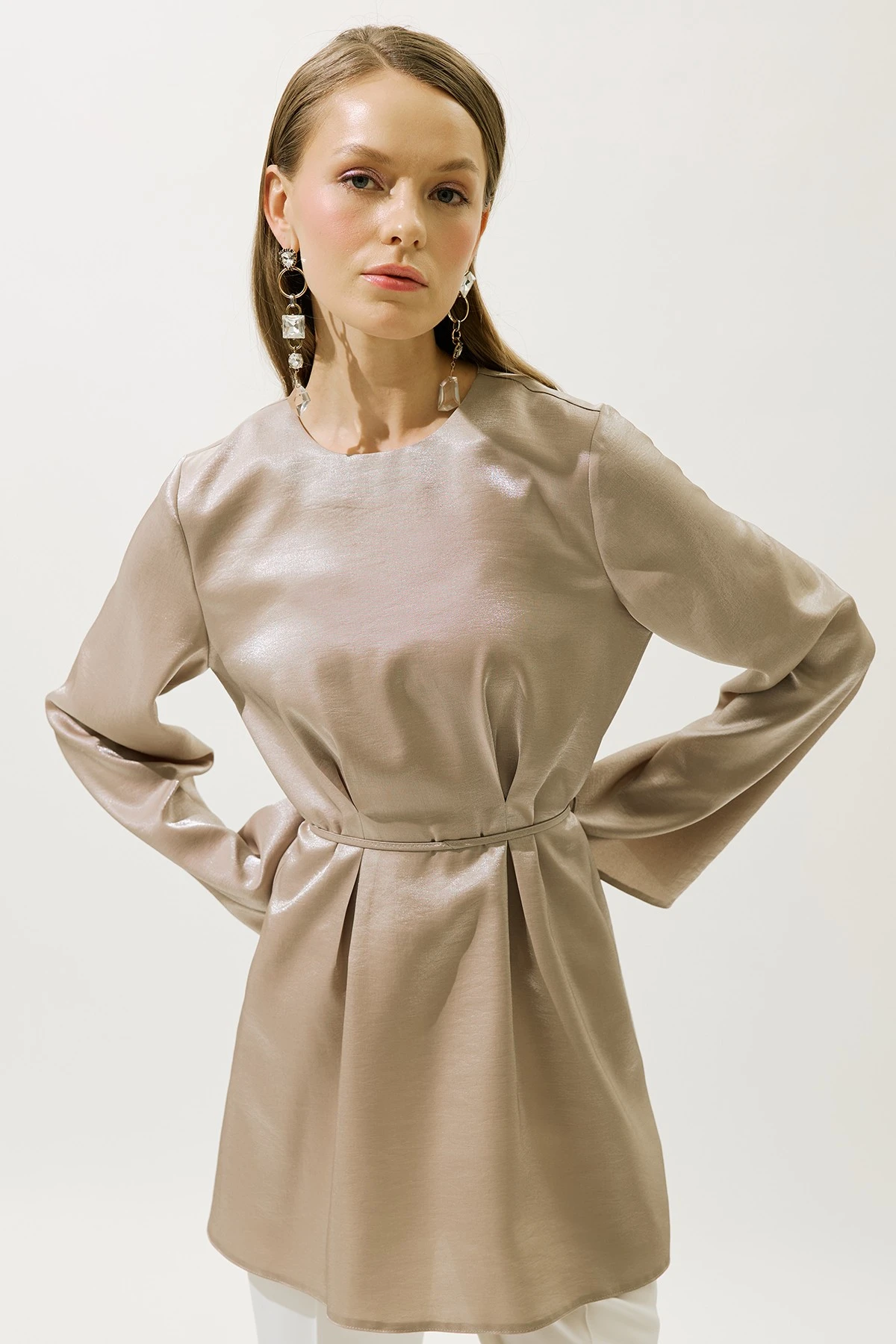 HANA ORGANZE BLUZ VİZON HANA ORGANZE BLUZ VİZON