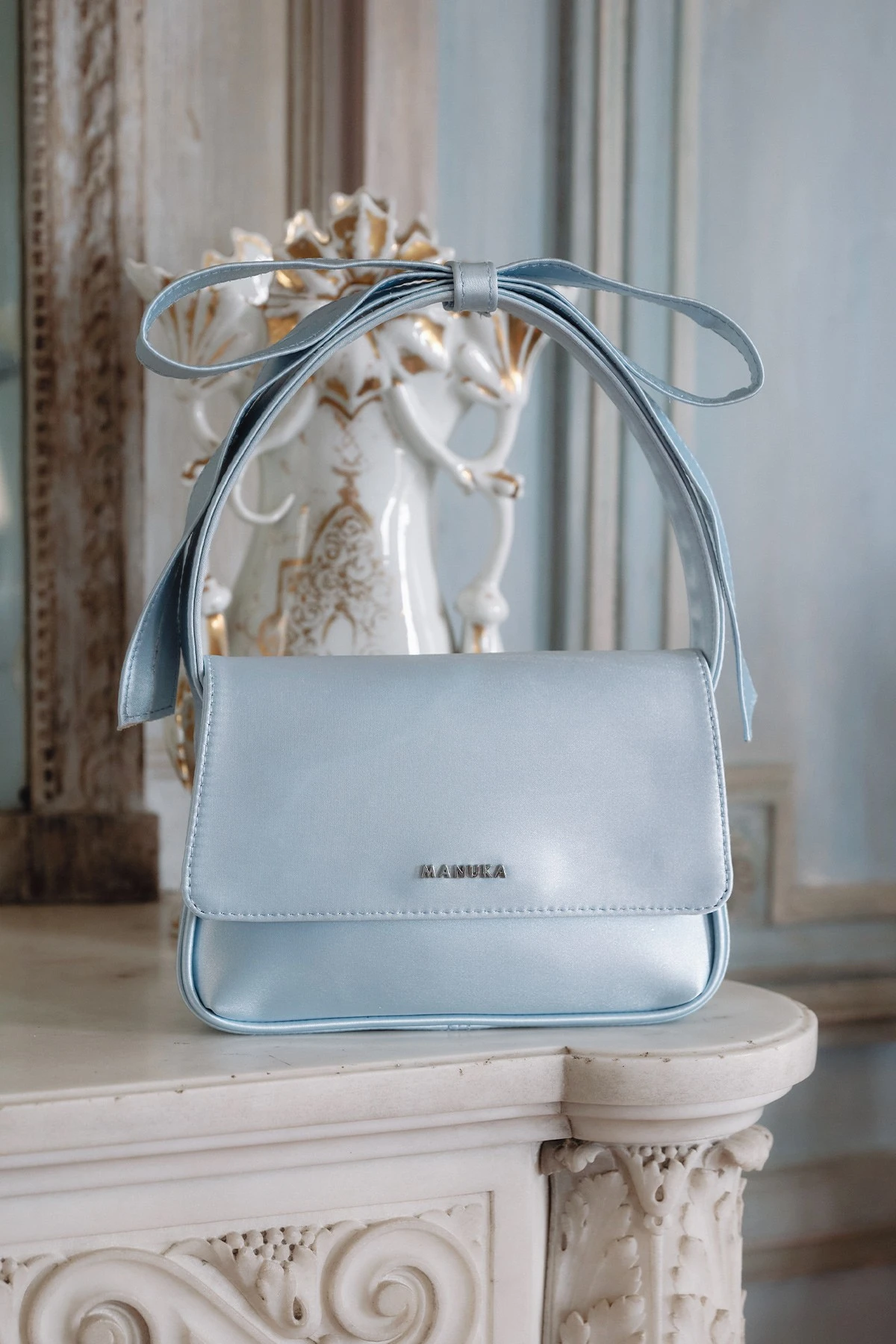 FİYONK DETAYLI ÇANTA MAVİ