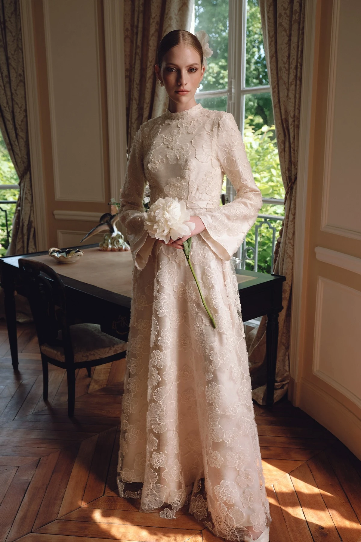 BRIDGERTON ABİYE ELBİSE EKRU