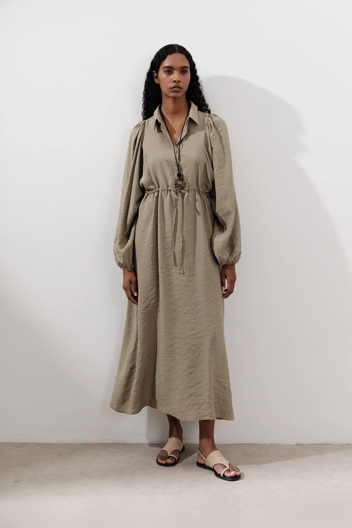 TENCEL FLOWING DRESS GREEN | Manuka TENCEL FLOWING DRESS GREEN | Manuka