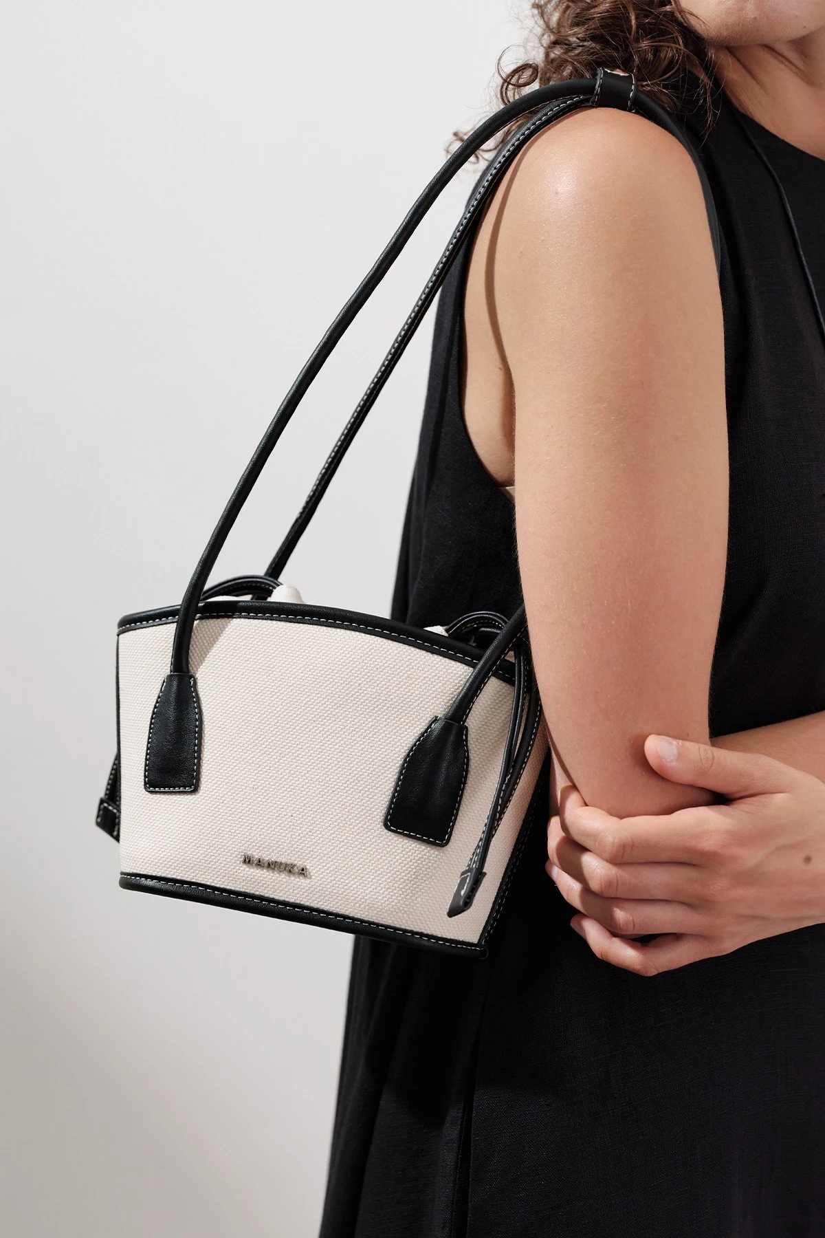 KANVAS MİNİ KOVA ÇANTA BEJ