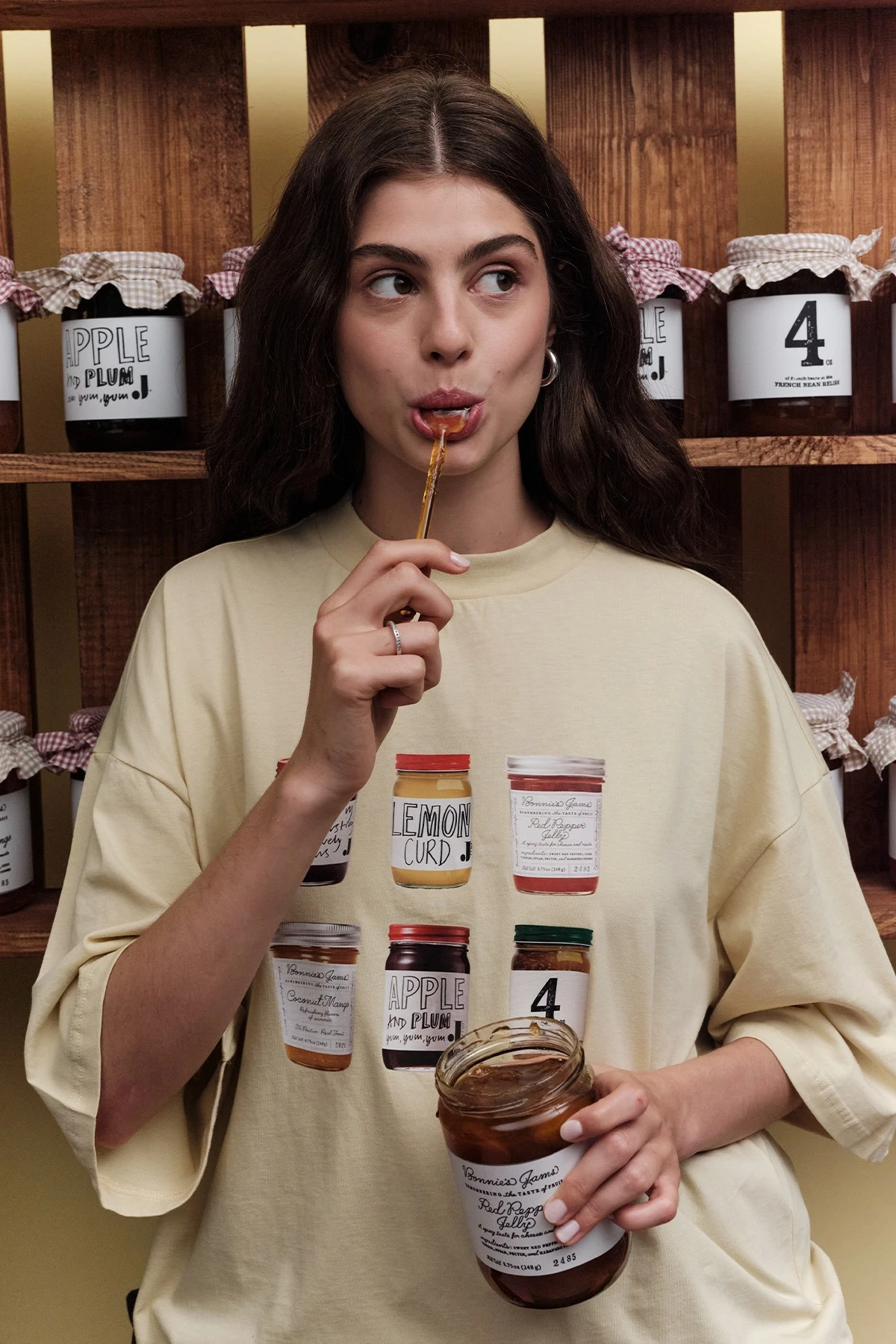 BASKILI KISA KOL T-SHIRT JAM