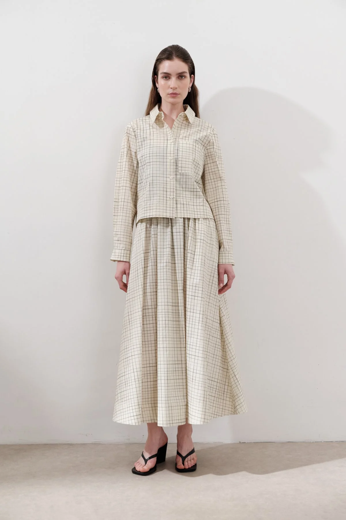 DESENLİ POPLİN ETEK SARI