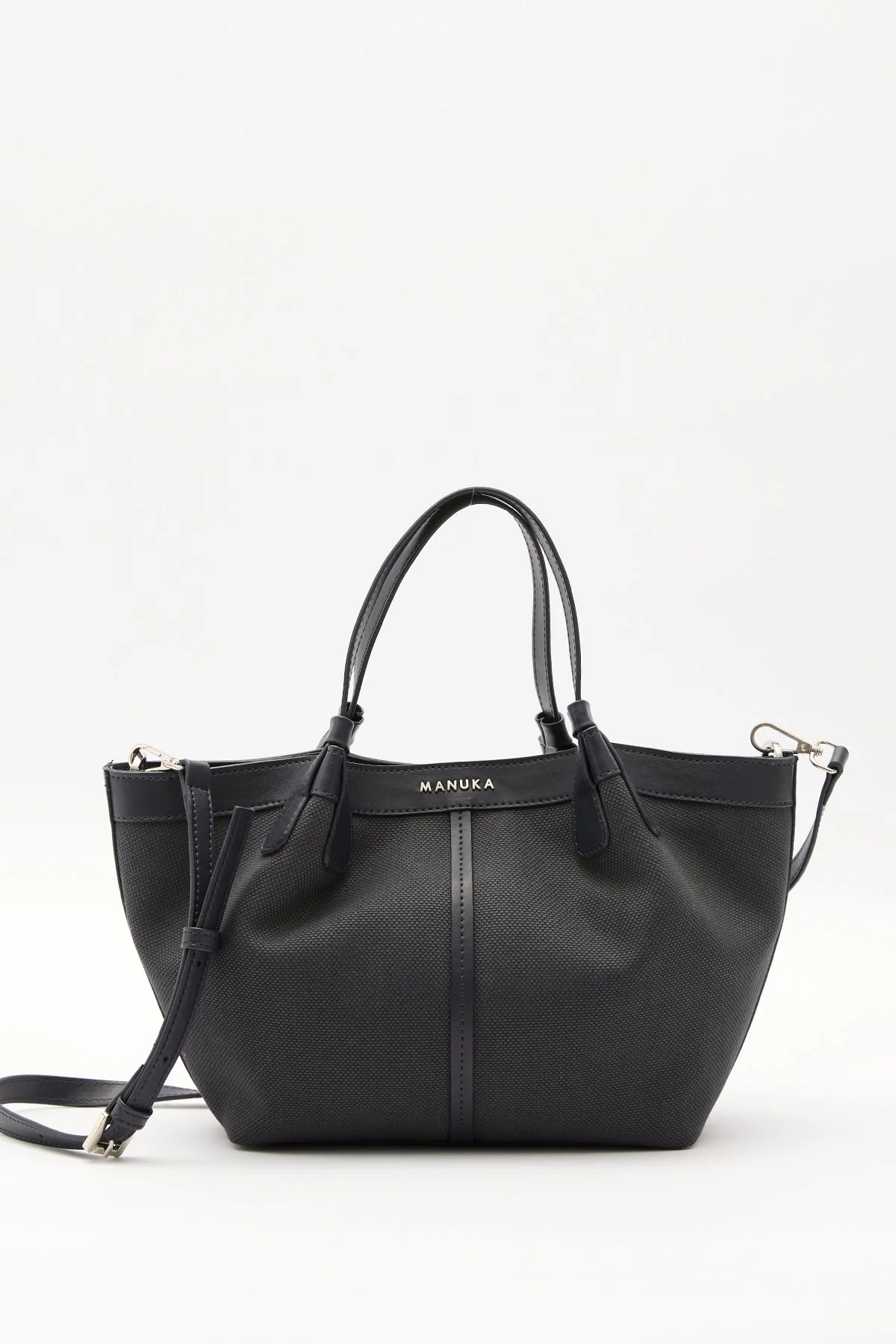 KANVAS DİKİŞ DETAYLI MİNİ ÇANTA LACİVERT