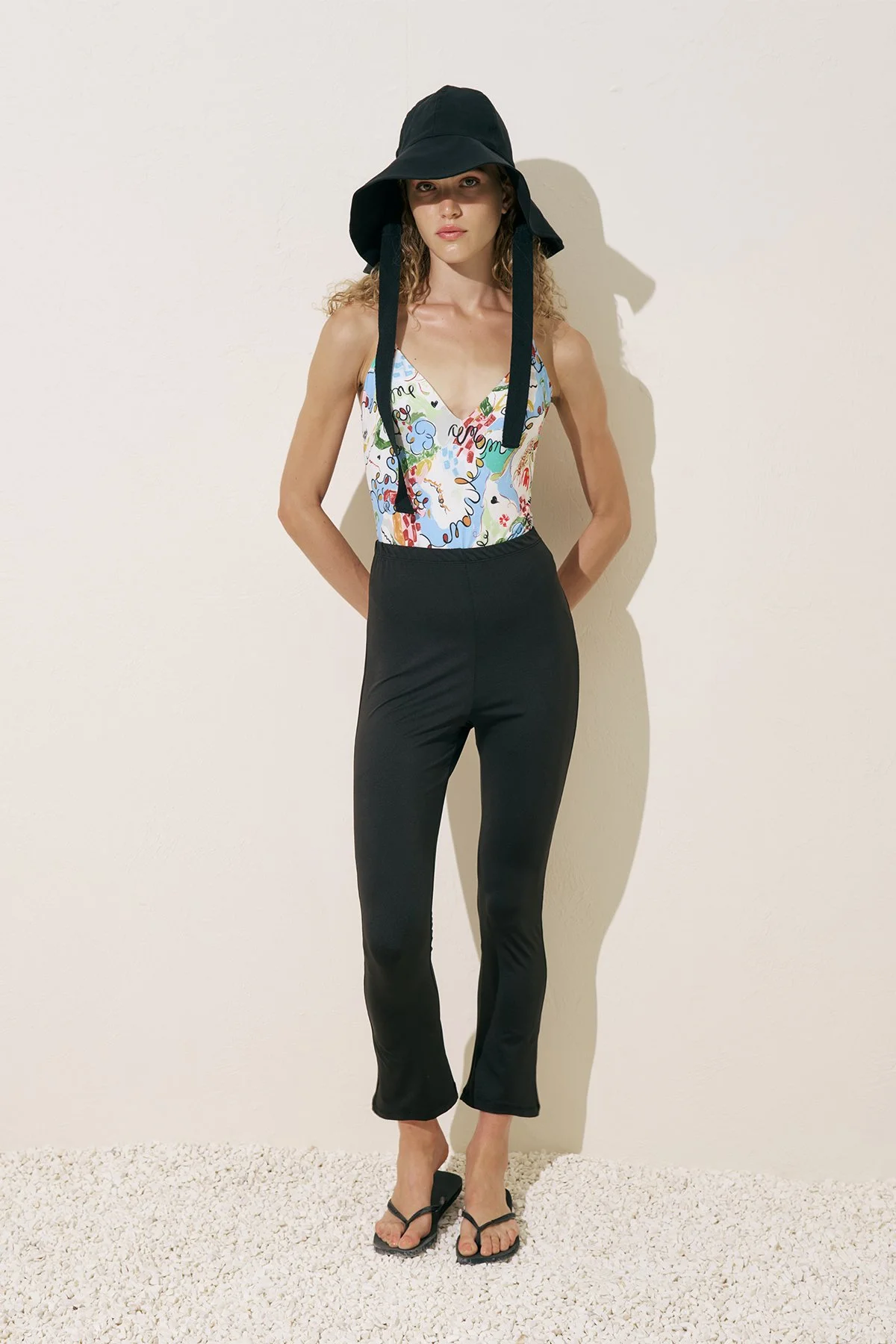 FLARE PAÇA TESETTÜR MAYO PANTOLON SİYAH