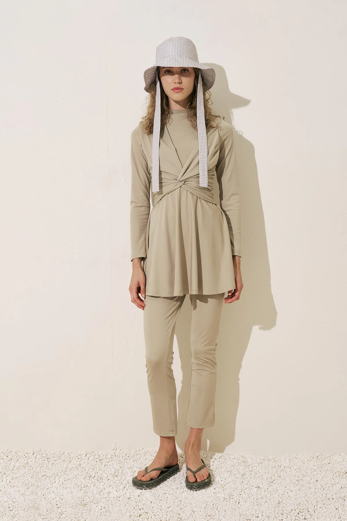 DÜĞÜM DETAYLI TESETTÜR MAYO YEŞİL