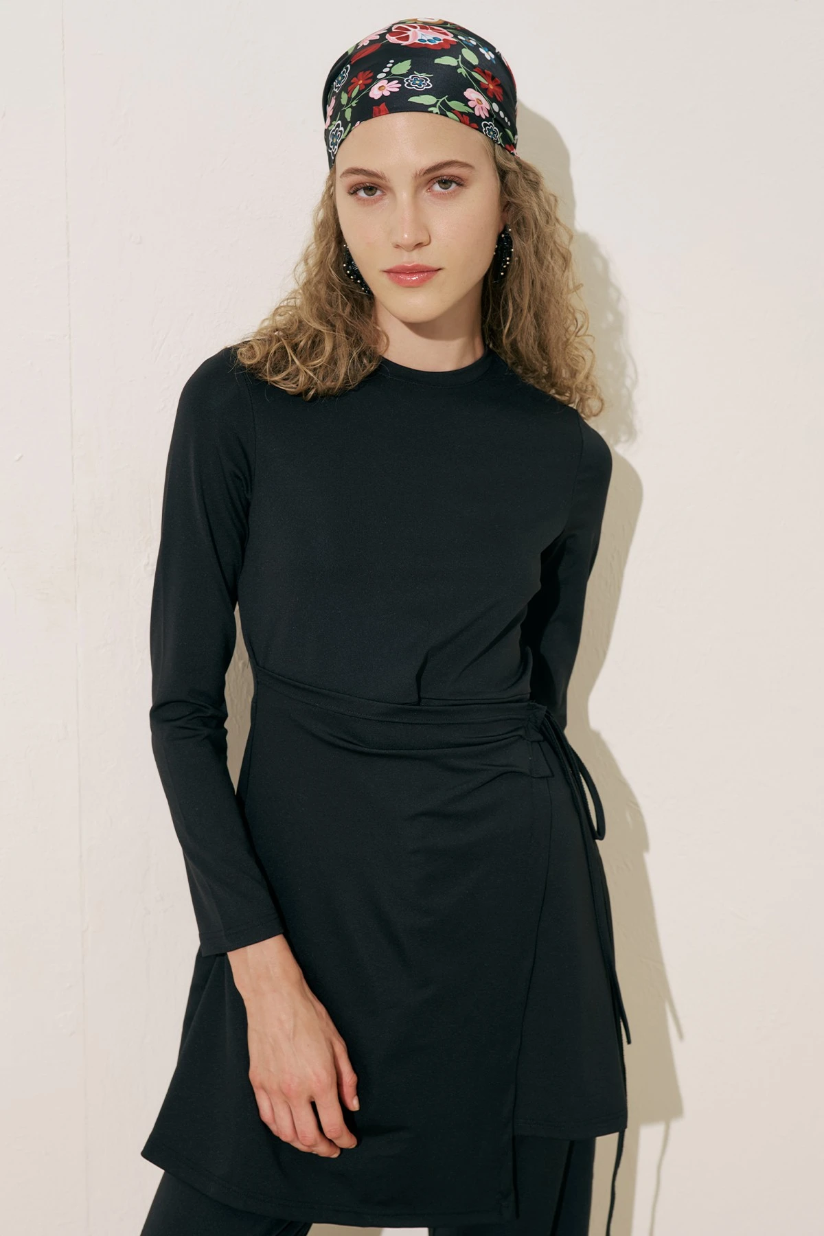 ANVELOP ETEKLİ MAYO ELBİSE SİYAH