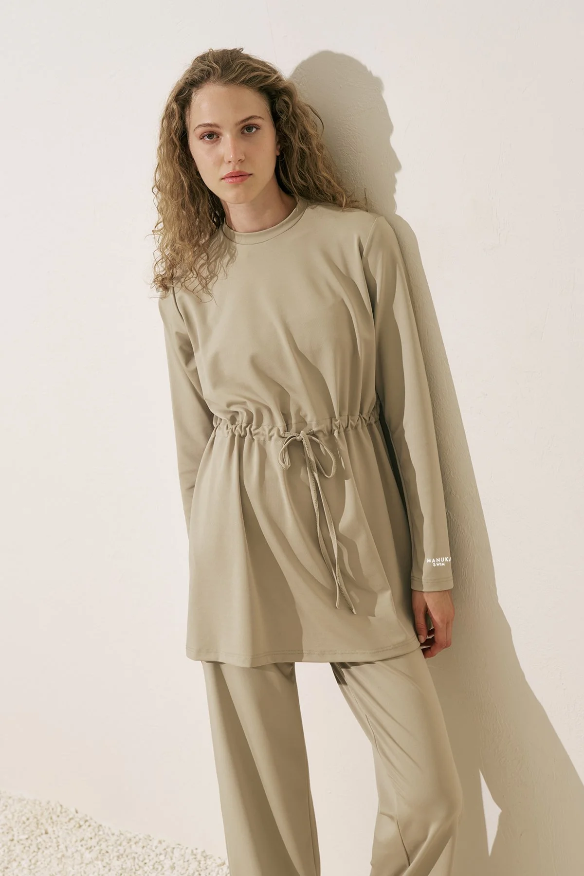 BELİ AYARLAMALI TESETTÜR MAYO YEŞİL