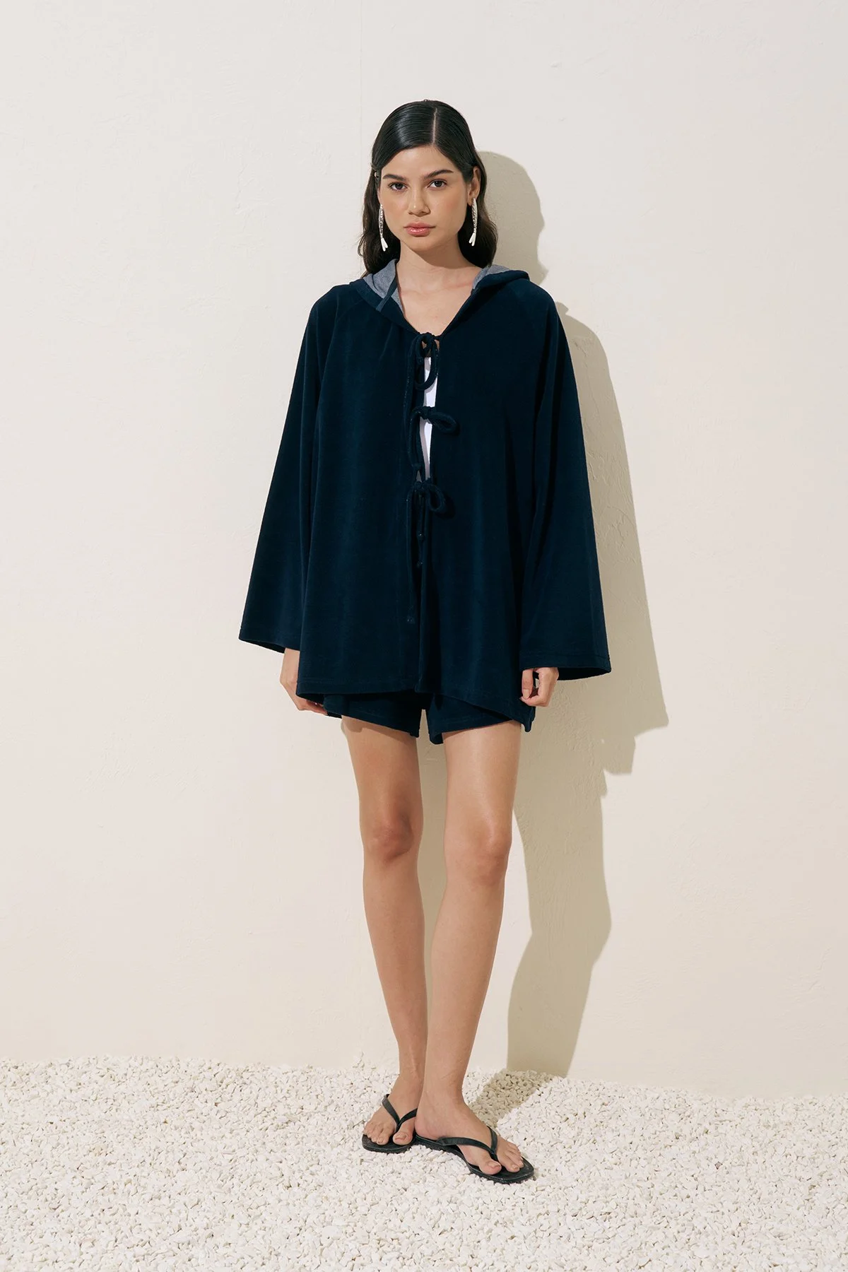 HAVLU KUMAŞ KİMONO LACİVERT