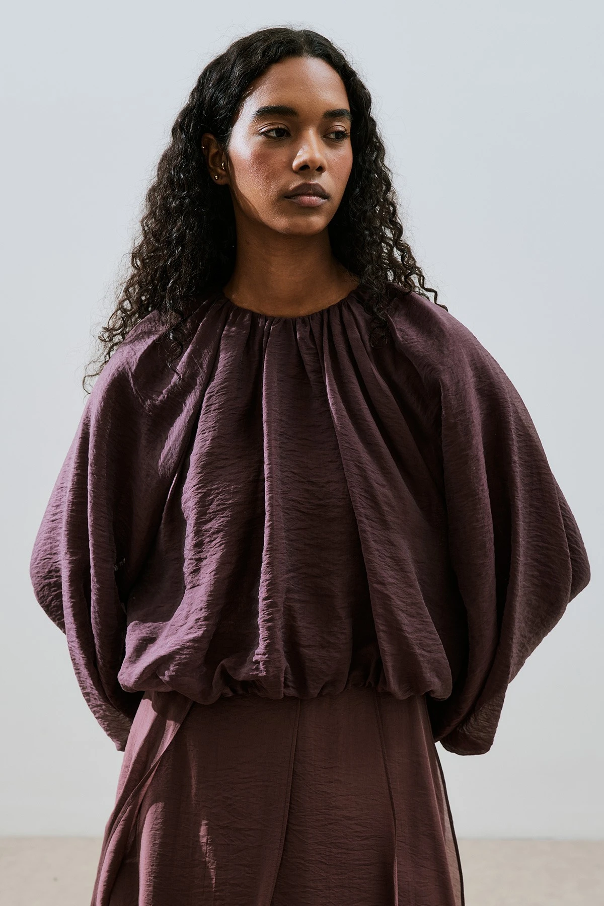 BALON FORM KISA BLUZ BORDO