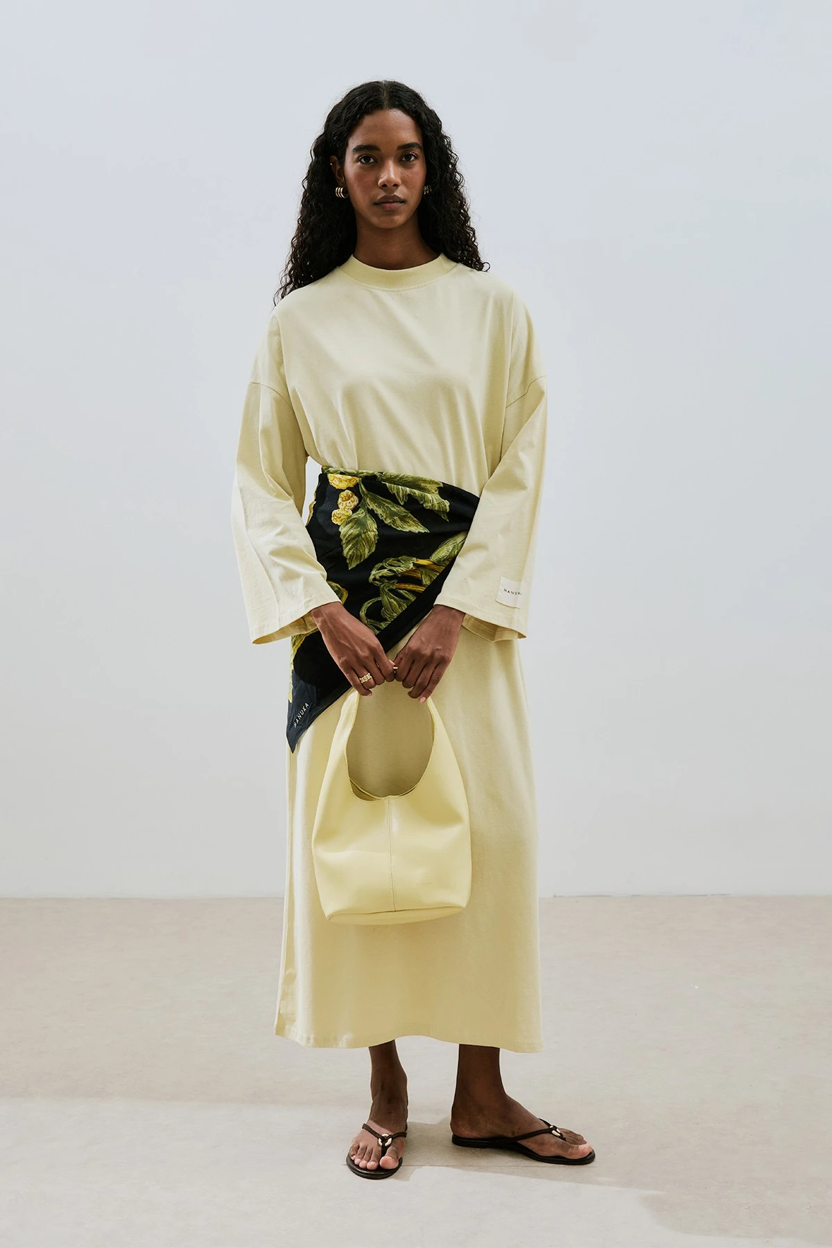 OVERSIZE LONG RELAXED DRESS SOFT YELLOW OVERSIZE LONG RELAXED DRESS SOFT YELLOW