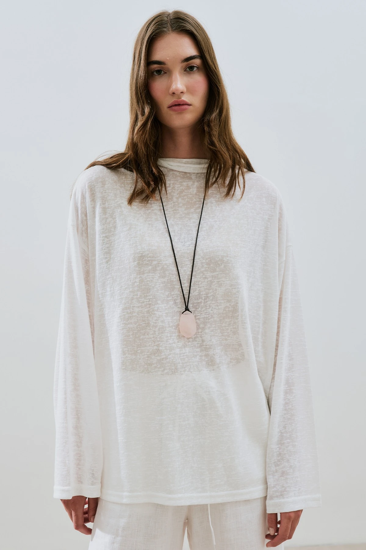 KETEN KARIŞIMLI BLUZ EKRU KETEN KARIŞIMLI BLUZ EKRU