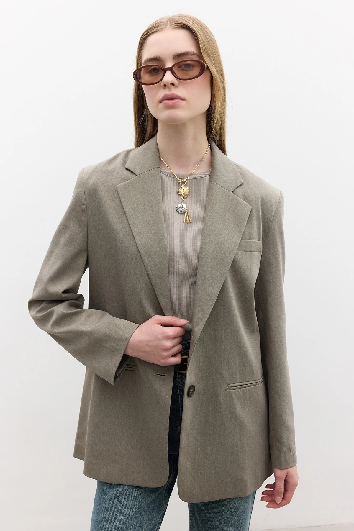 KLASİK KAPAMALI BLAZER CEKET YEŞİL KLASİK KAPAMALI BLAZER CEKET YEŞİL