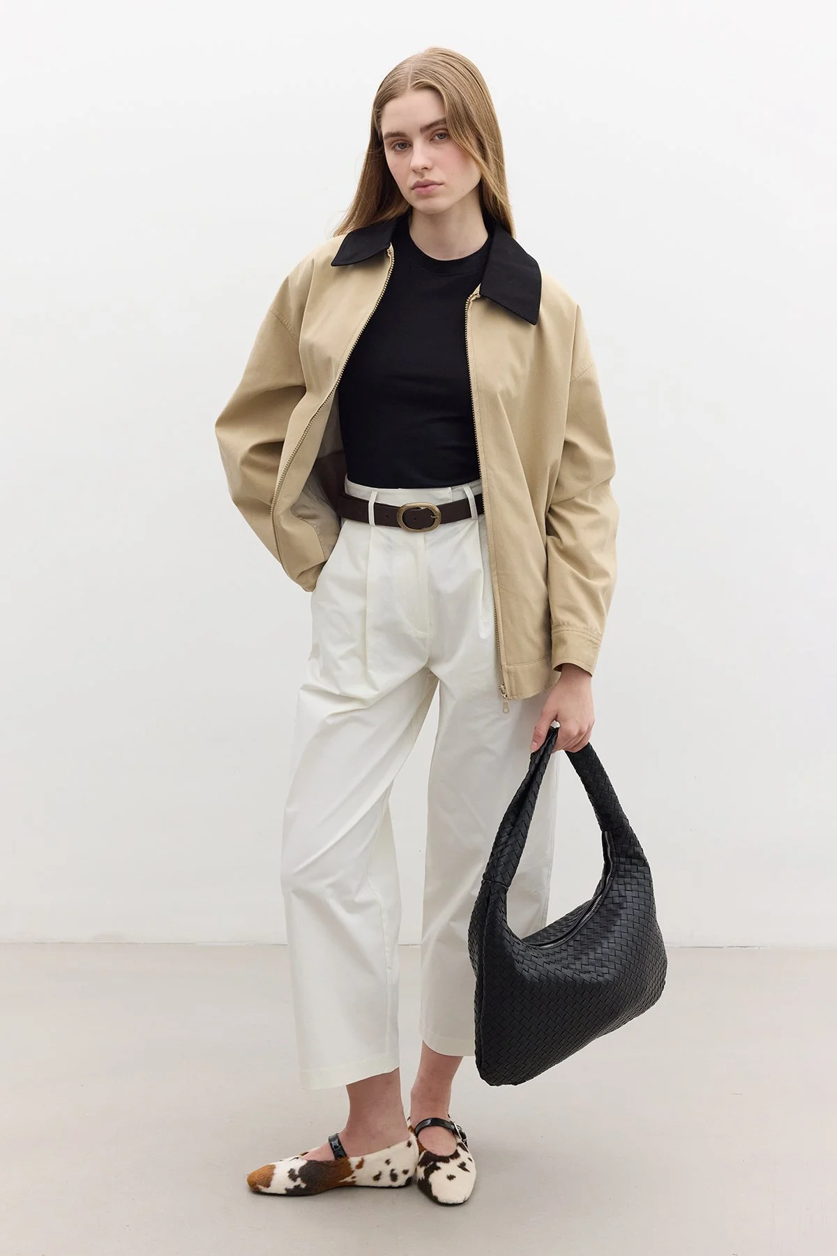 KONTRAST YAKALI GABARDİN CEKET CAMEL