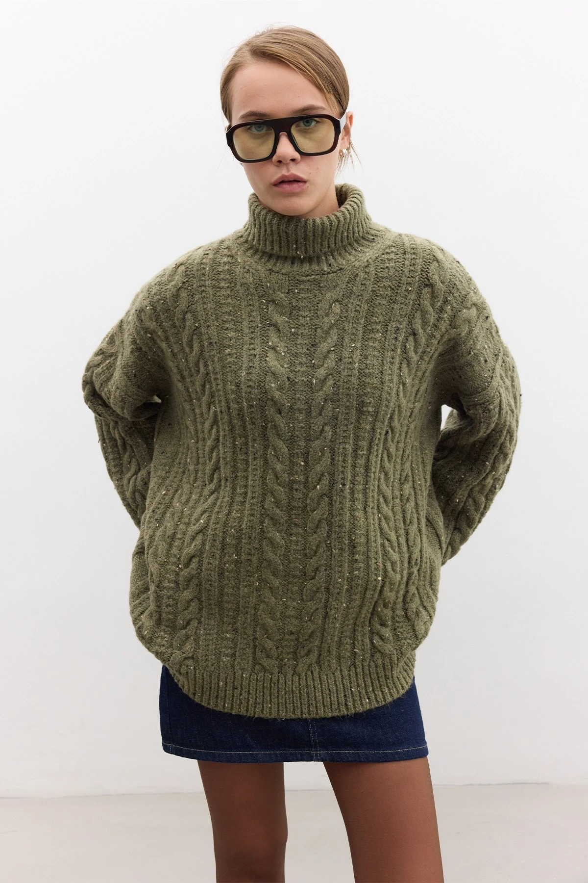 TROAT KNIT KNIT SWEATER GREEN TROAT KNIT KNIT SWEATER GREEN