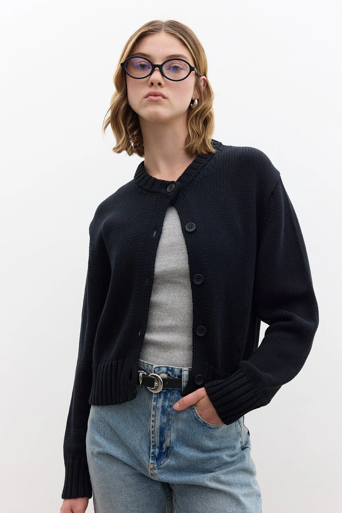 PAMUKLU TRİKO HIRKA SİYAH