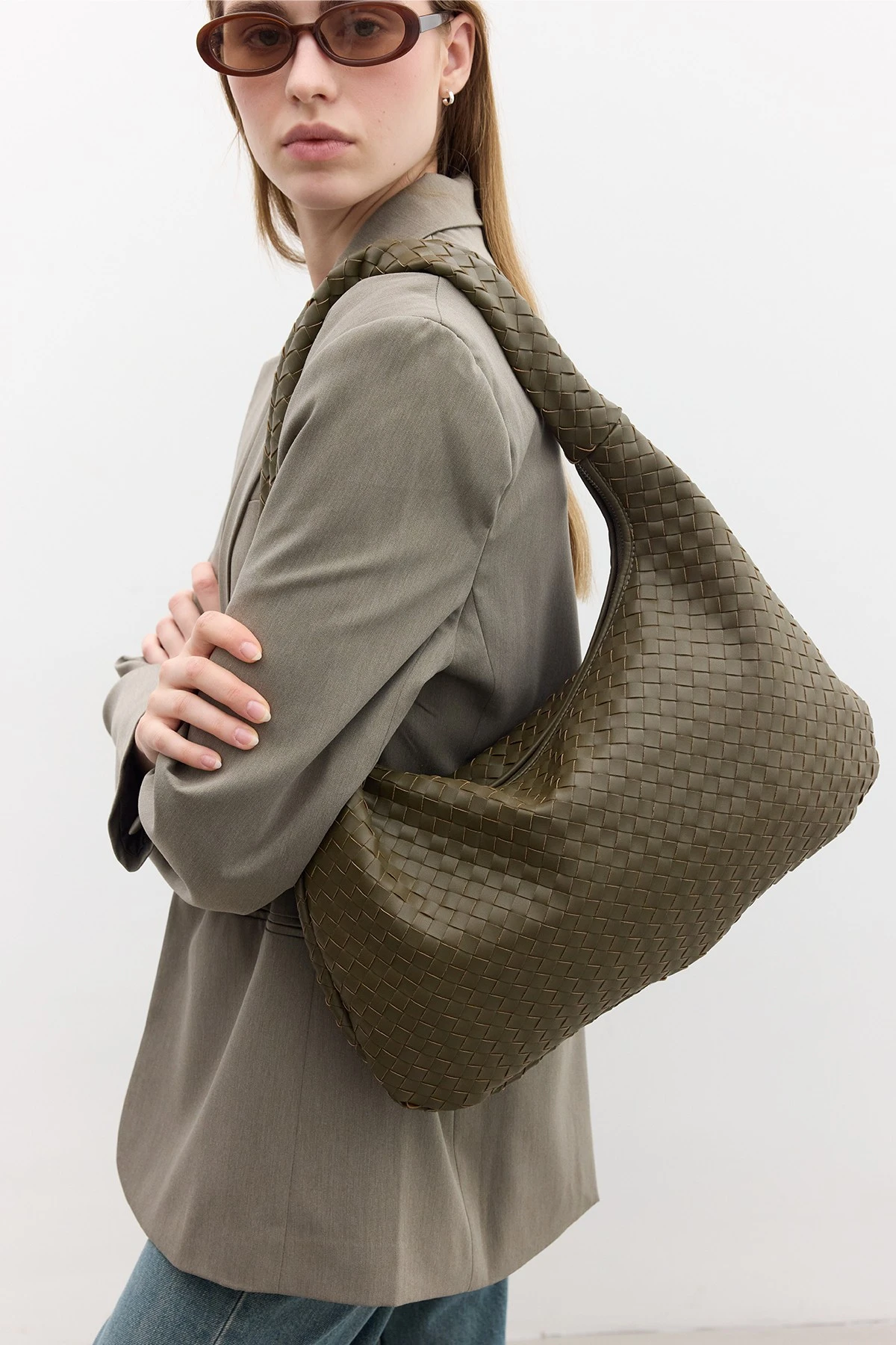 FRANCES ÖRGÜ OVAL ÇANTA YEŞİL