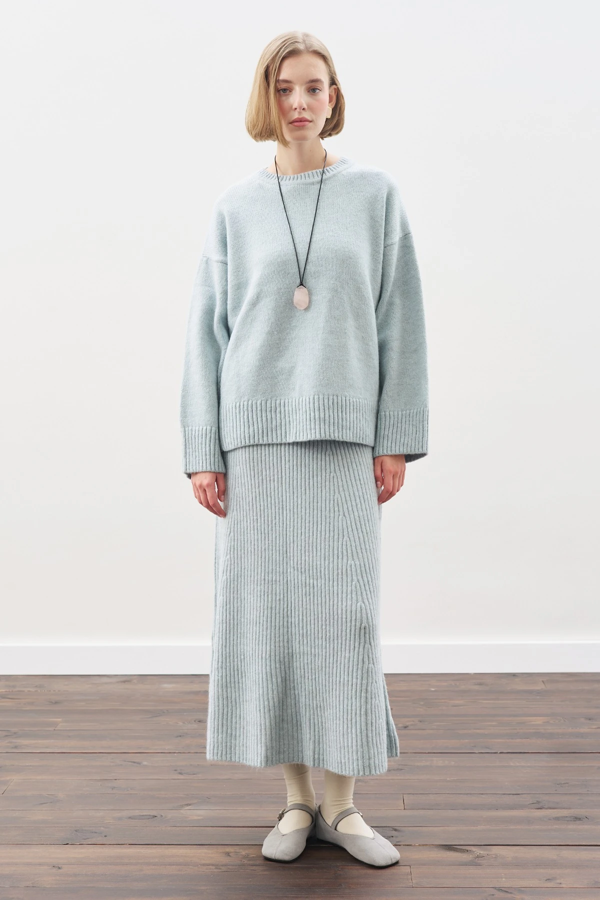 TRİKO KLOŞ ETEK MAVİ