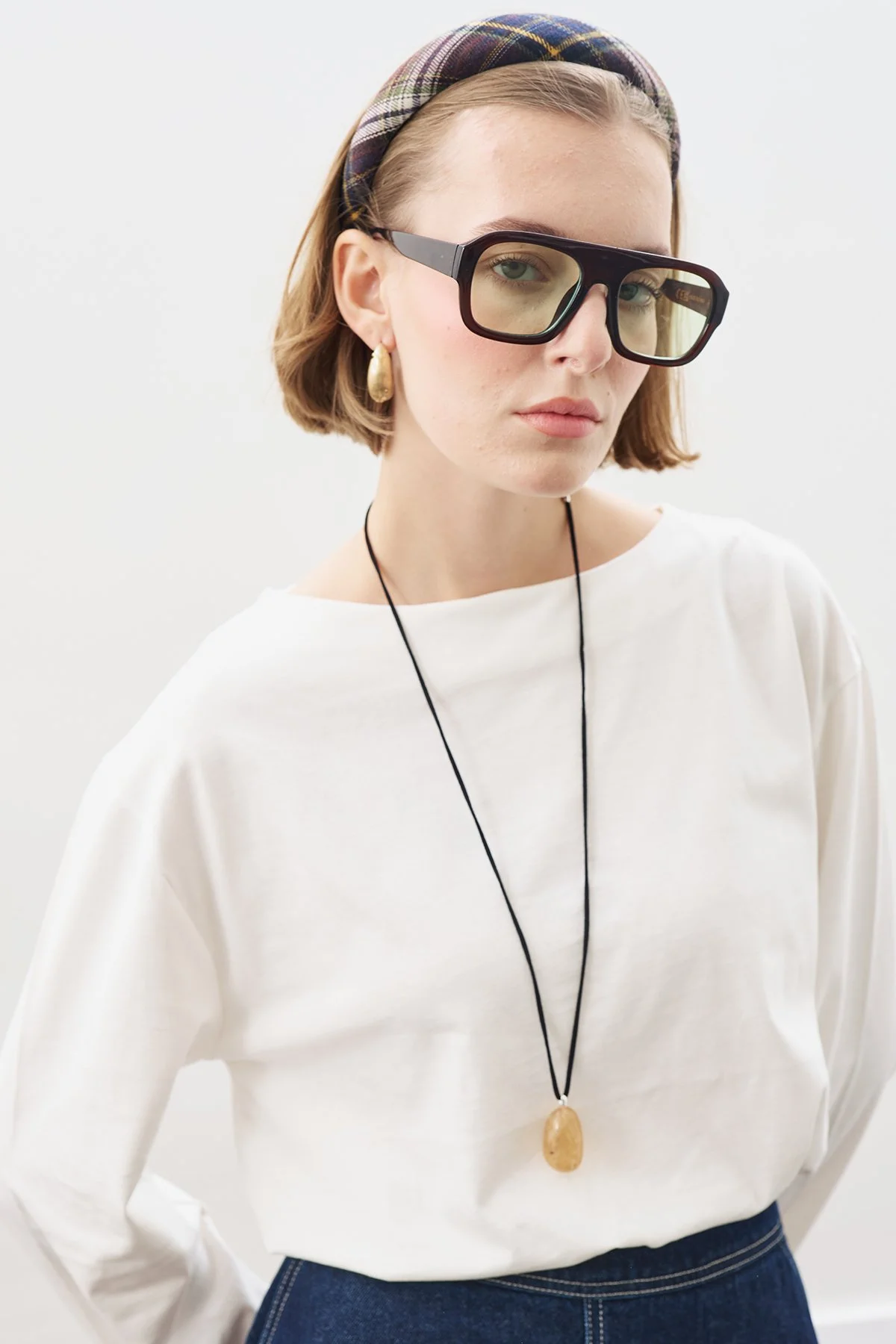 KAYIK YAKA UZUN KOL TSHIRT EKRU