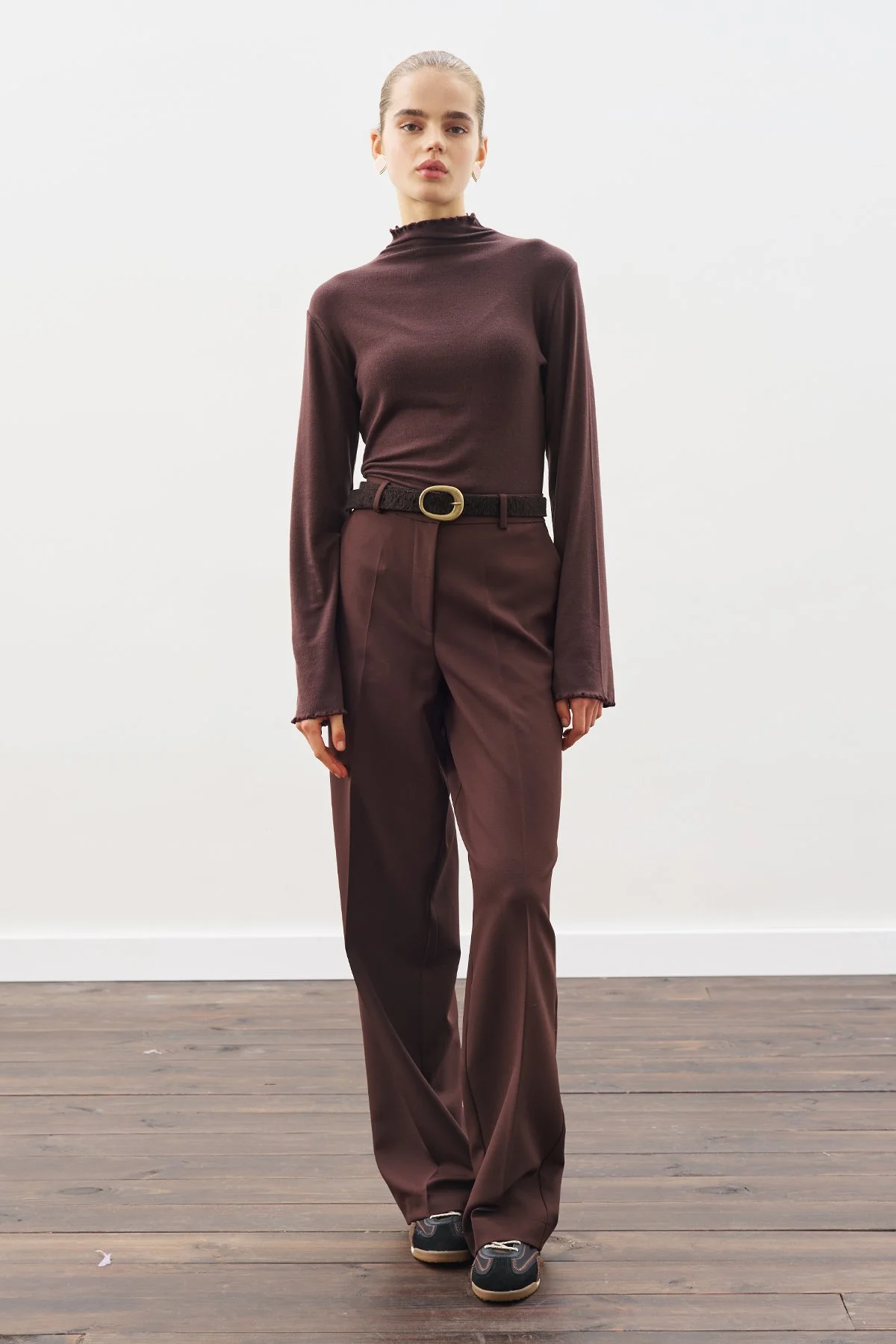 STRAIGHT LEG LONG PANTS LIGHT BROWN STRAIGHT LEG LONG PANTS LIGHT BROWN