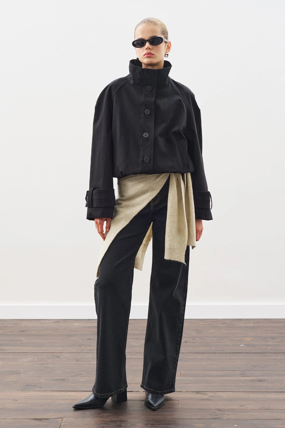 TRENÇ TARZ BOMBER CEKET SİYAH TRENÇ TARZ BOMBER CEKET SİYAH