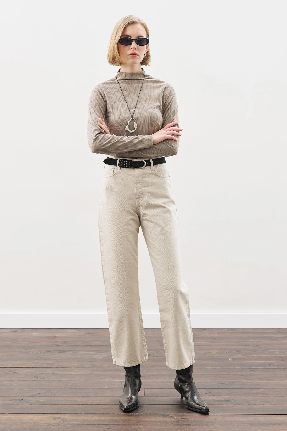 STRAIGHT ANKLE JEAN PANTOLON BEJ