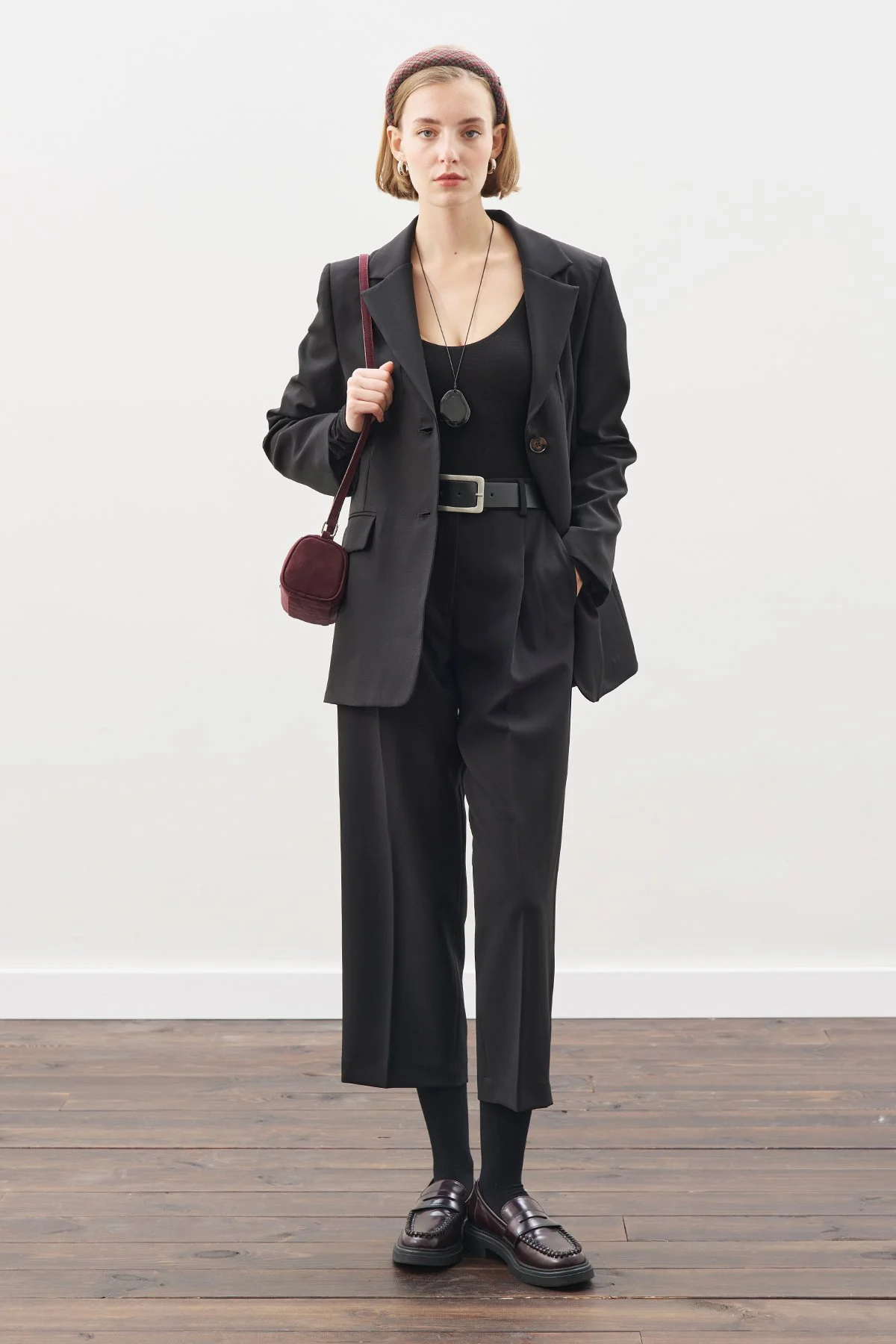 KUŞAKLI TEK DÜĞMELİ BLAZER CEKET SİYAH KUŞAKLI TEK DÜĞMELİ BLAZER CEKET SİYAH