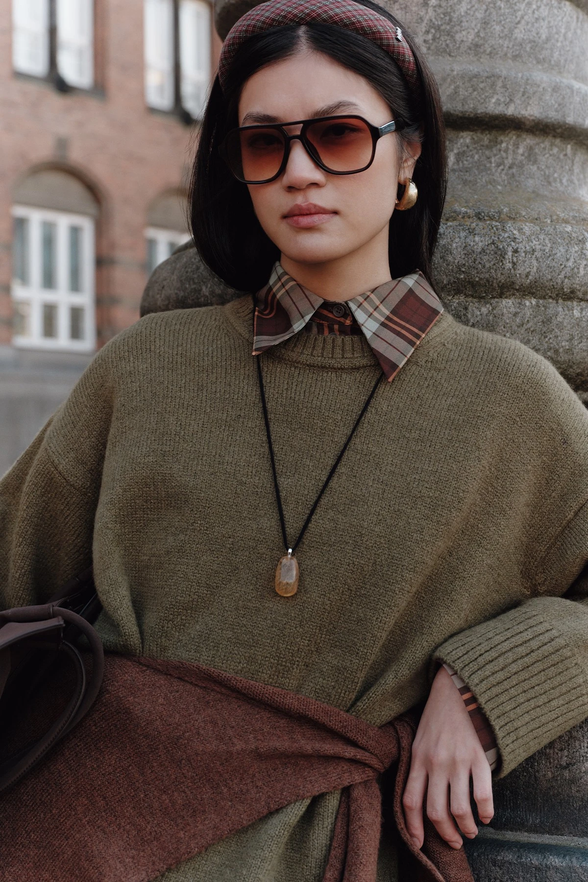 CHUNKY OVERSIZE SWEATER DARK GREEN