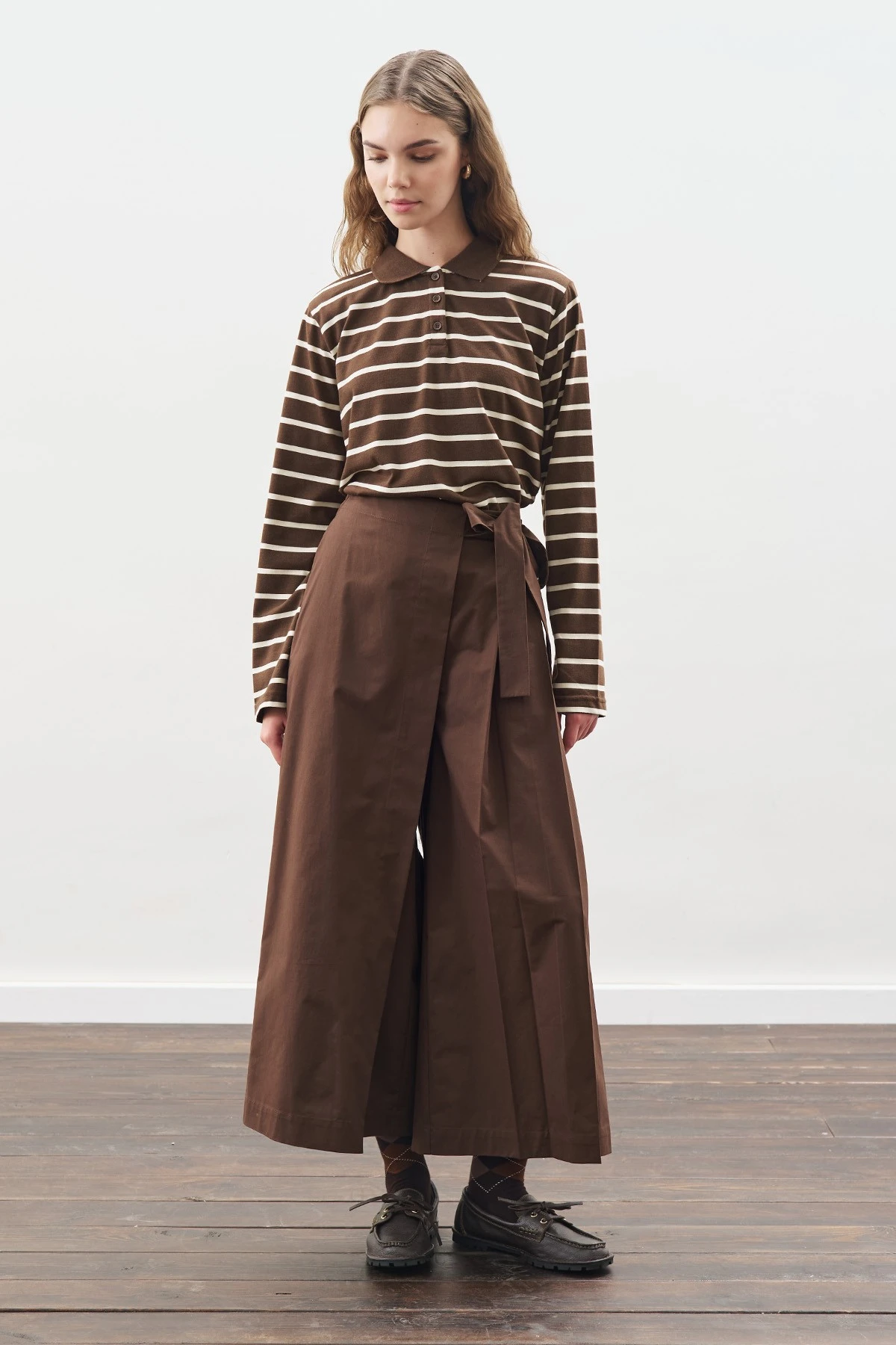 ETEK GÖRÜNÜMLÜ PANTOLON KAHVERENGİ