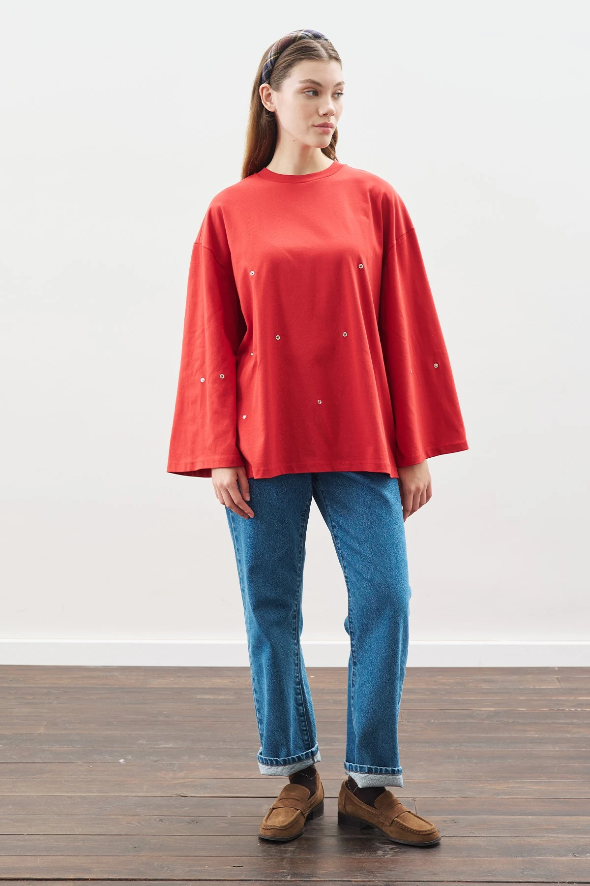 ÇITÇIT AYARLAMALI TSHIRT KIRMIZI