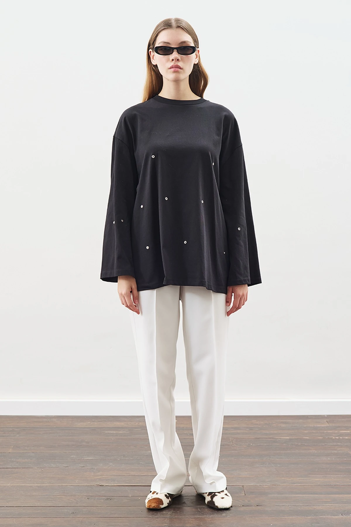 ÇITÇIT AYARLAMALI TSHIRT SİYAH