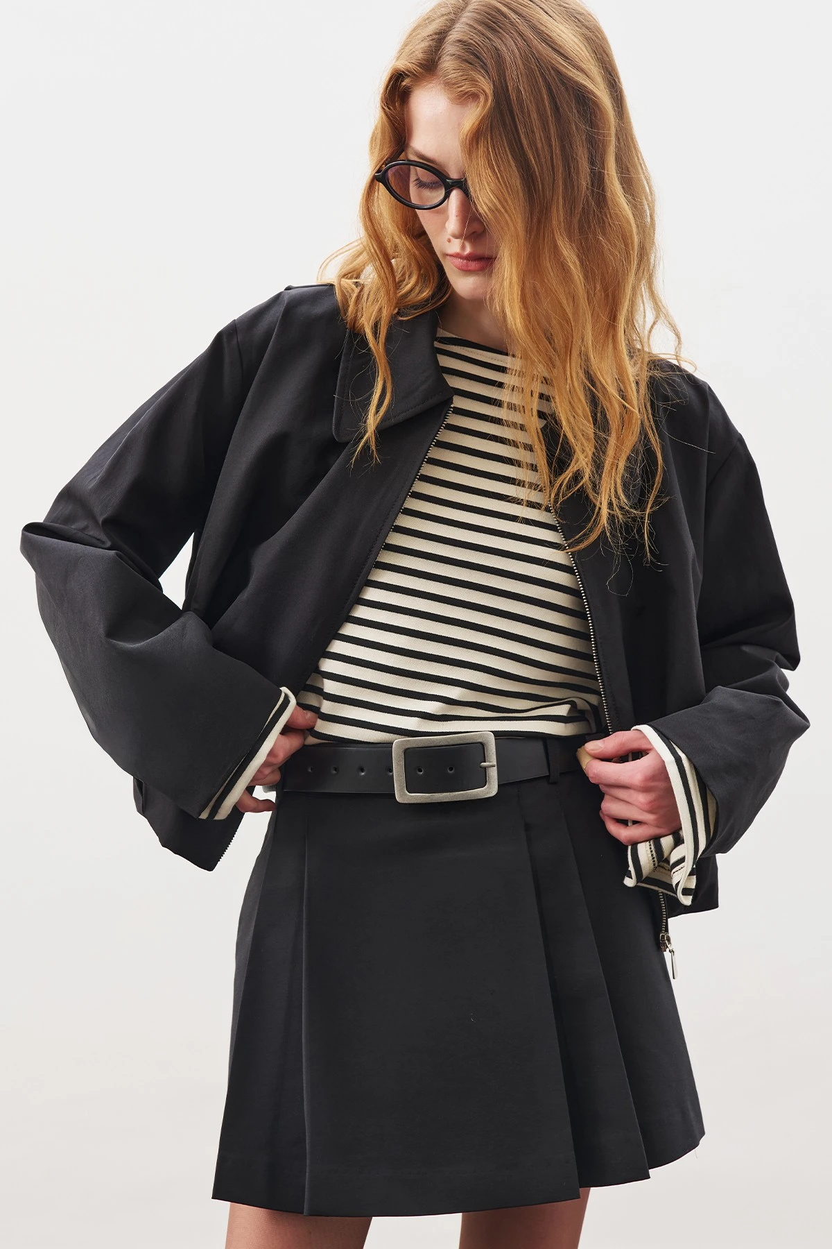 WRAPPED MINI SKIRT BLACK