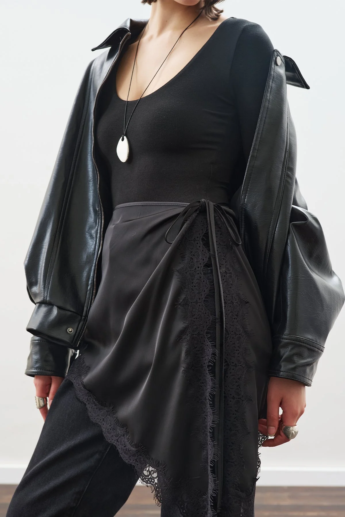 DANTEL ŞERİTLİ BEL AKSESUAR SİYAH