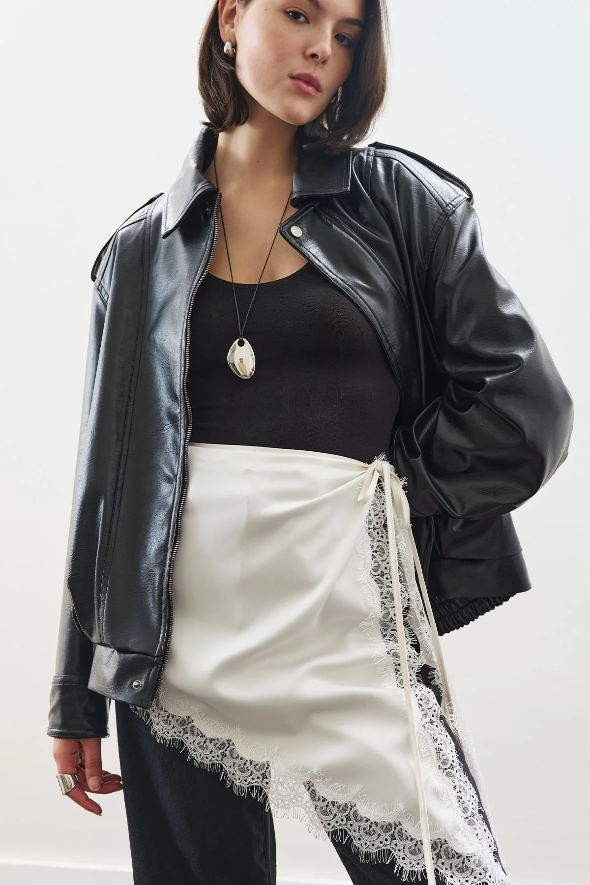 DANTEL ŞERİTLİ BEL AKSESUAR EKRU