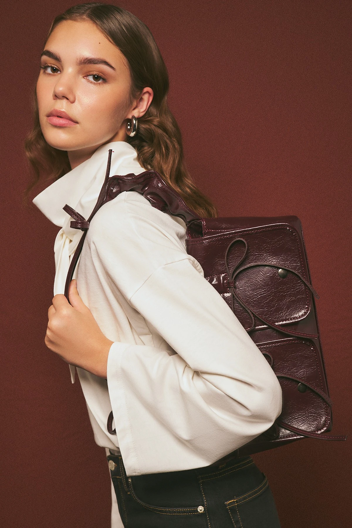 RUBY POCKETED BAG BURGUNDY