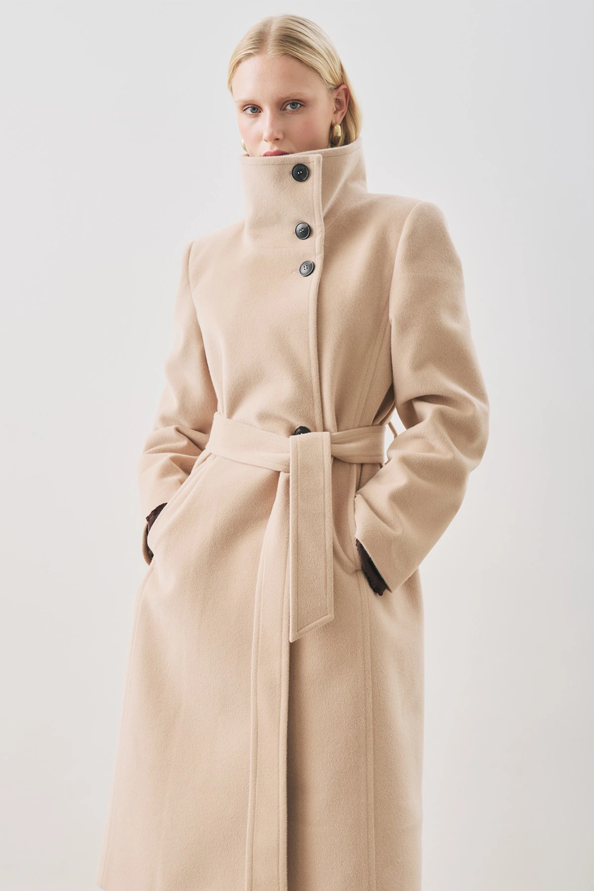 PREMIUM KAŞE TRENCH TASARIMLI KABAN BEJ