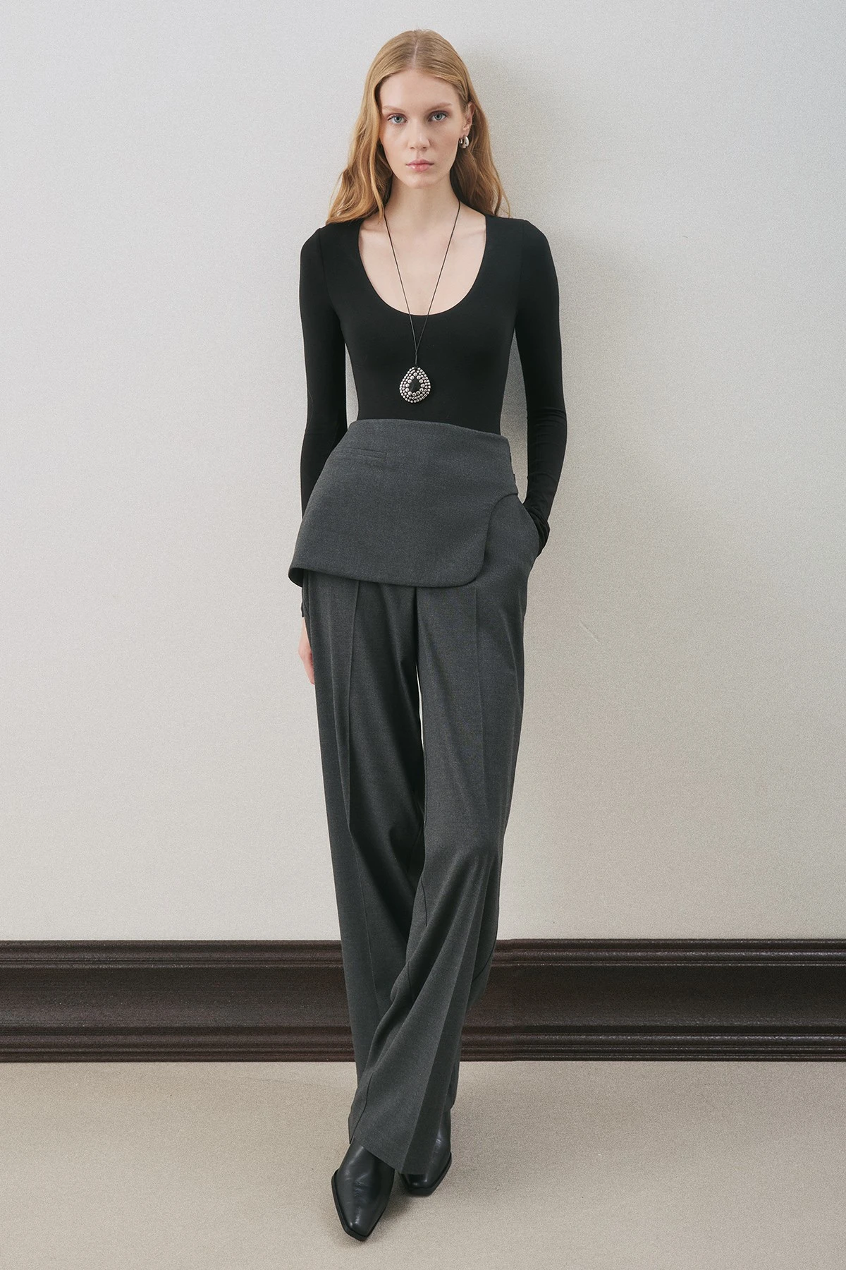 KLASİK KESİM KUMAŞ PANTOLON ANTRASİT
