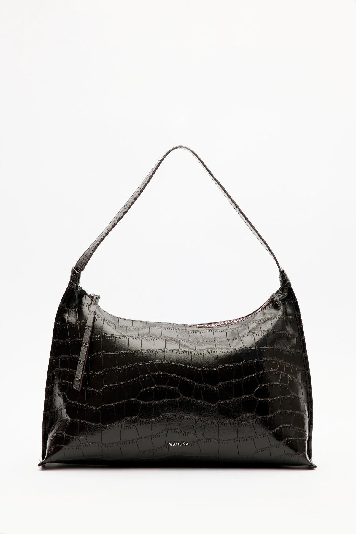 CROCODILE LEATHER TOTE BAG BROWN