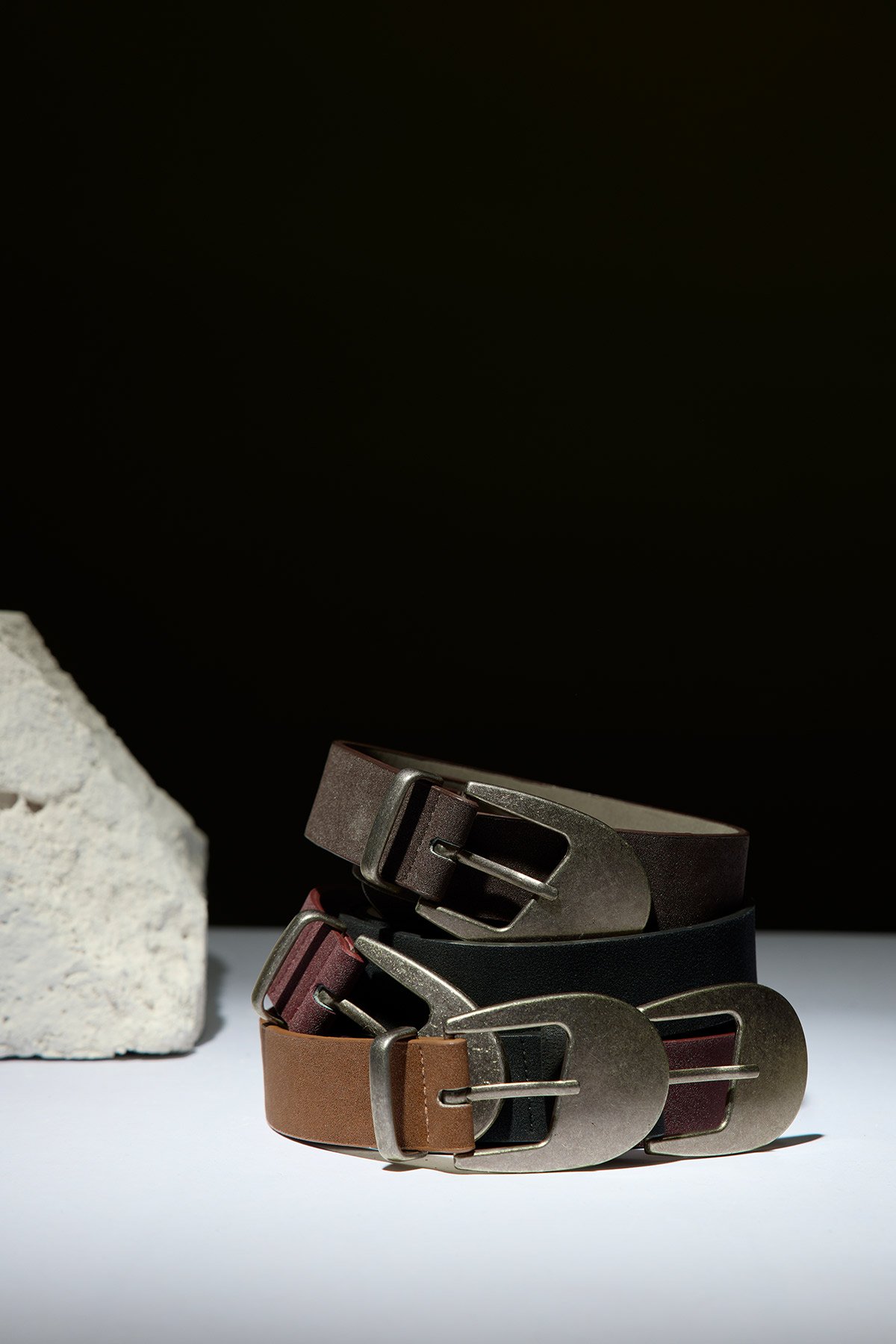 ANTİK TOKALI İNCE KEMER CAMEL