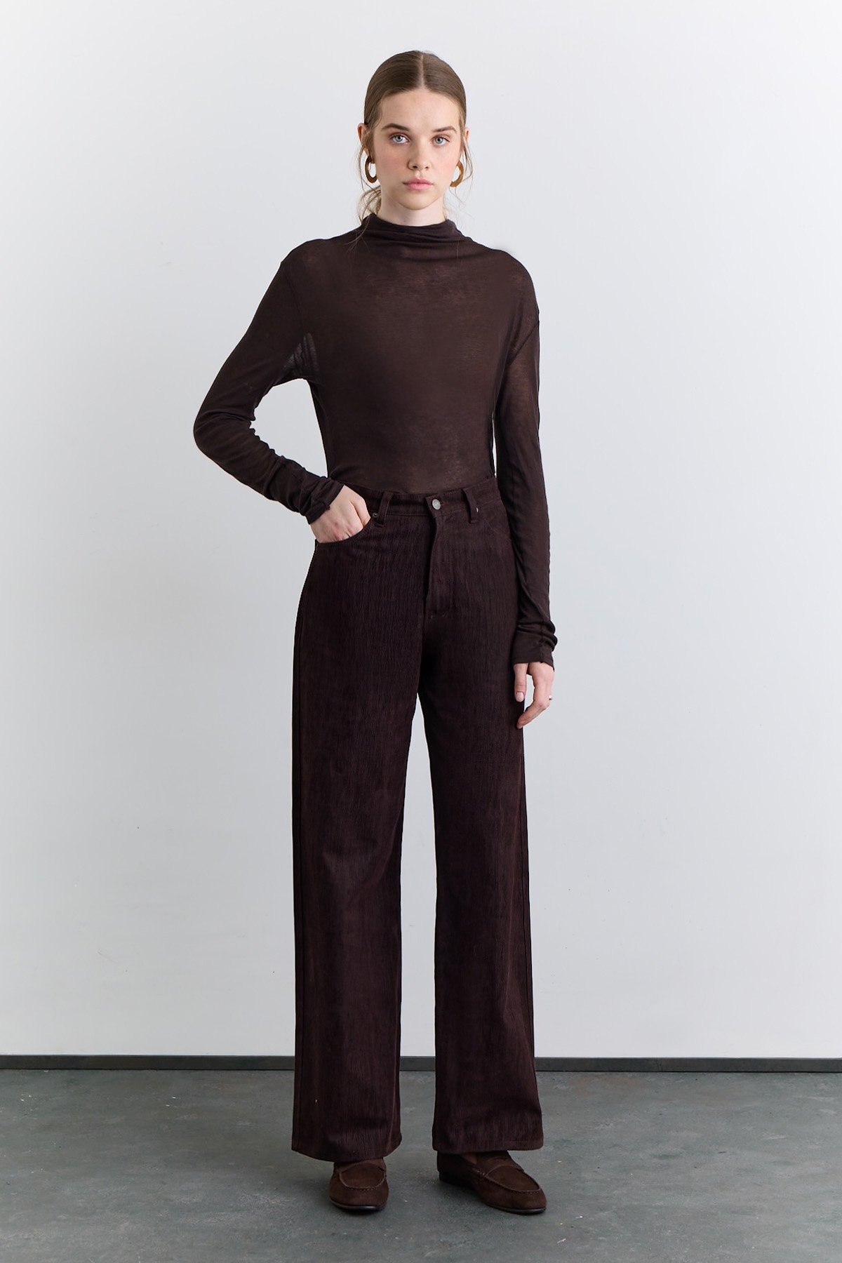 STUDIO DENIM PANTS BROWN - 2