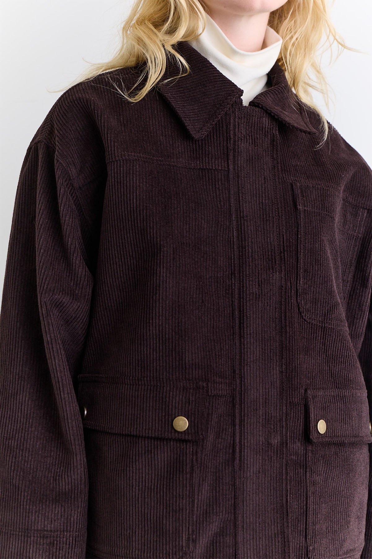 KADİFE WORKER CEKET KAHVERENGİ - 5