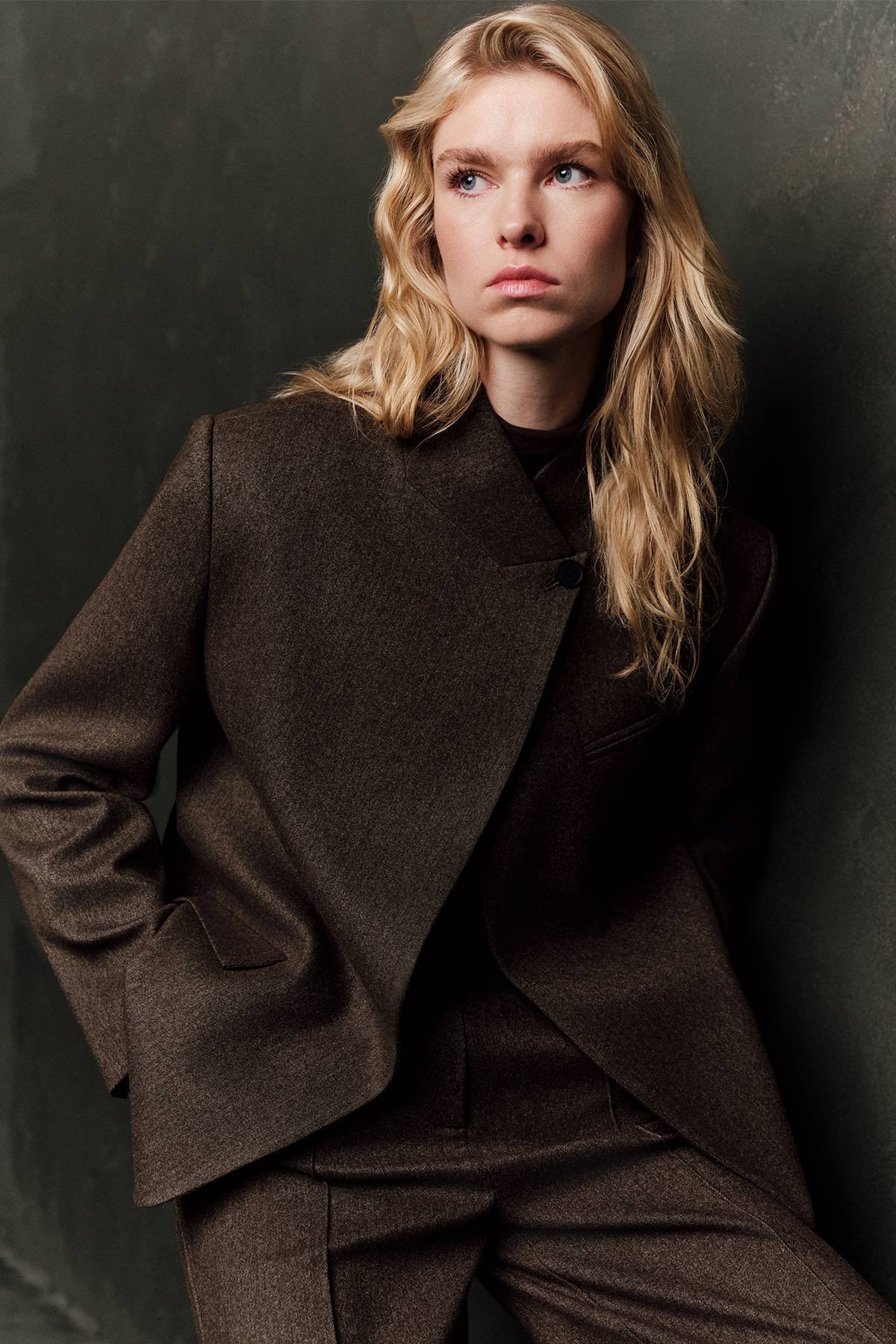 YÜKSEK YAKA BLAZER CEKET VİZON